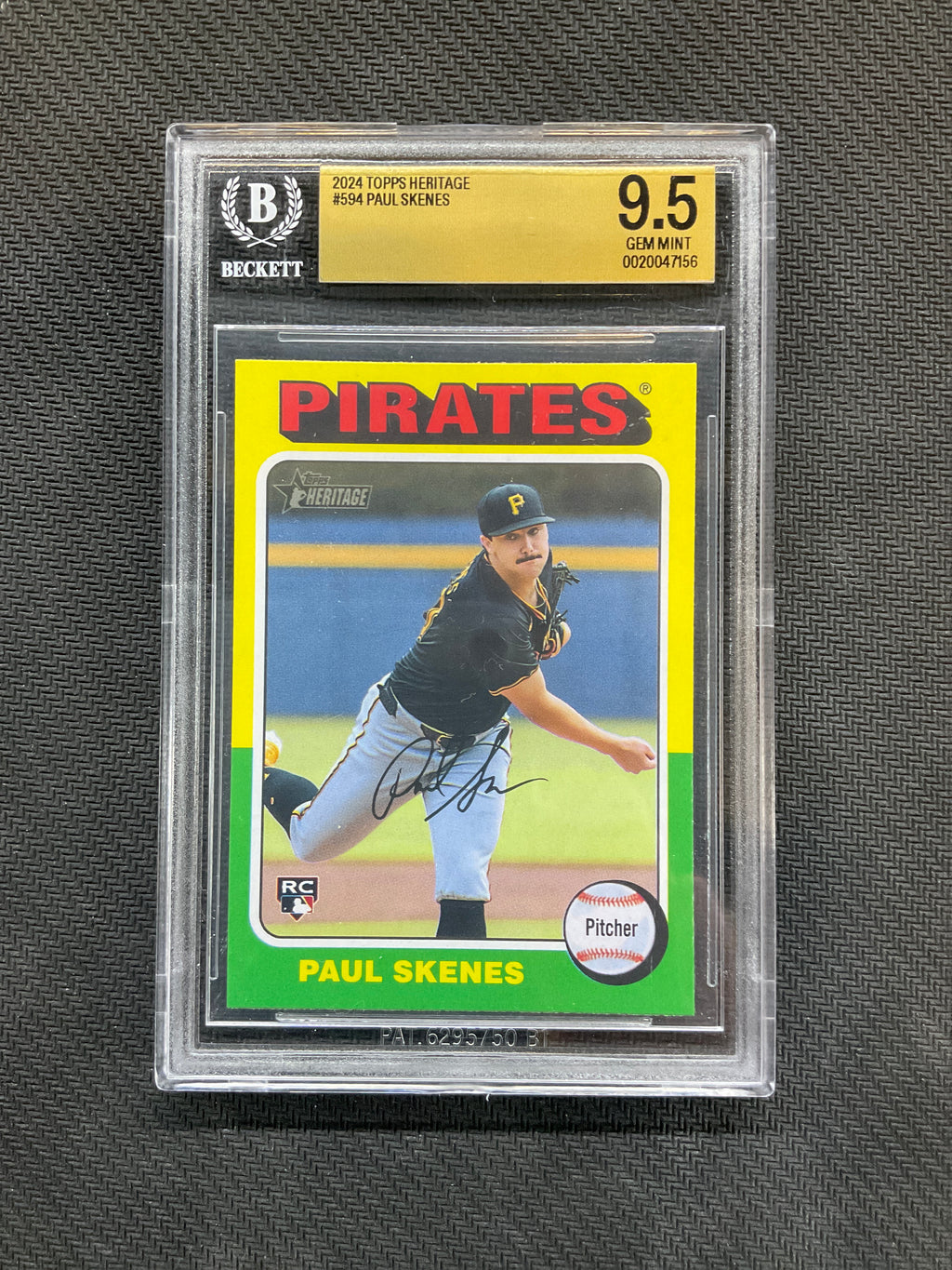 2024 Topps Heritage #594 Paul Skenes BGS 9.5 Rookie Pirates