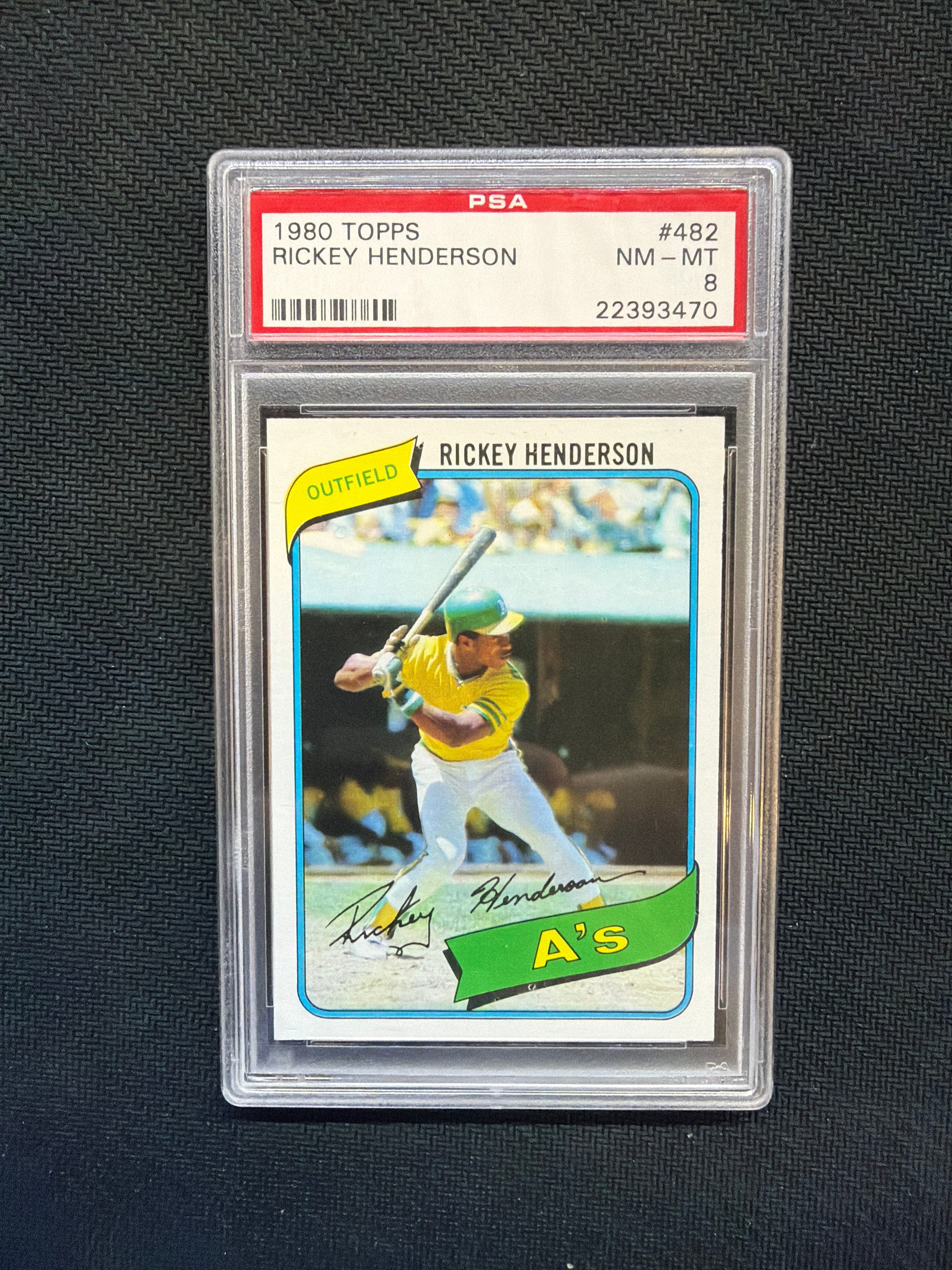 1980 Topps Rickey Henderson Rookie #482 PSA 8