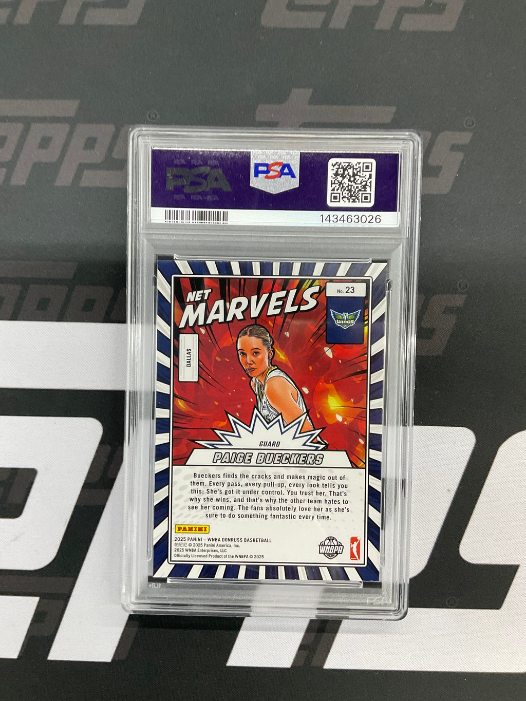 2025 Donruss WNBA Paige Bueckers Marvels Rookie PSA 9