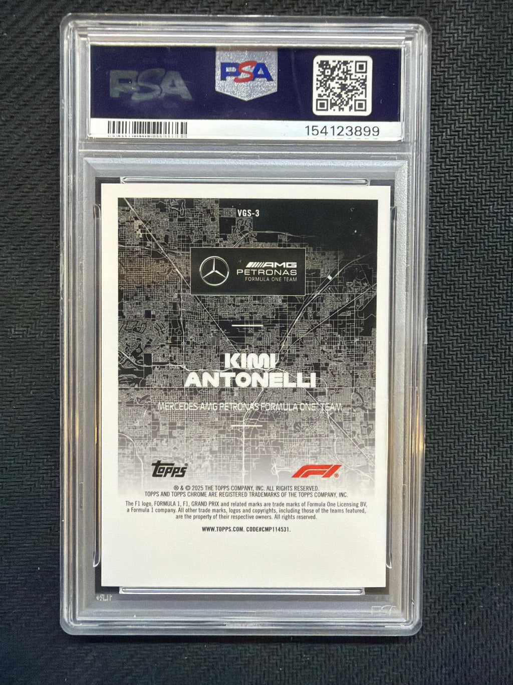 2025 Topps Chrome F1 Kimi Antonelli Rookie Vegas At Night PSA 9 899