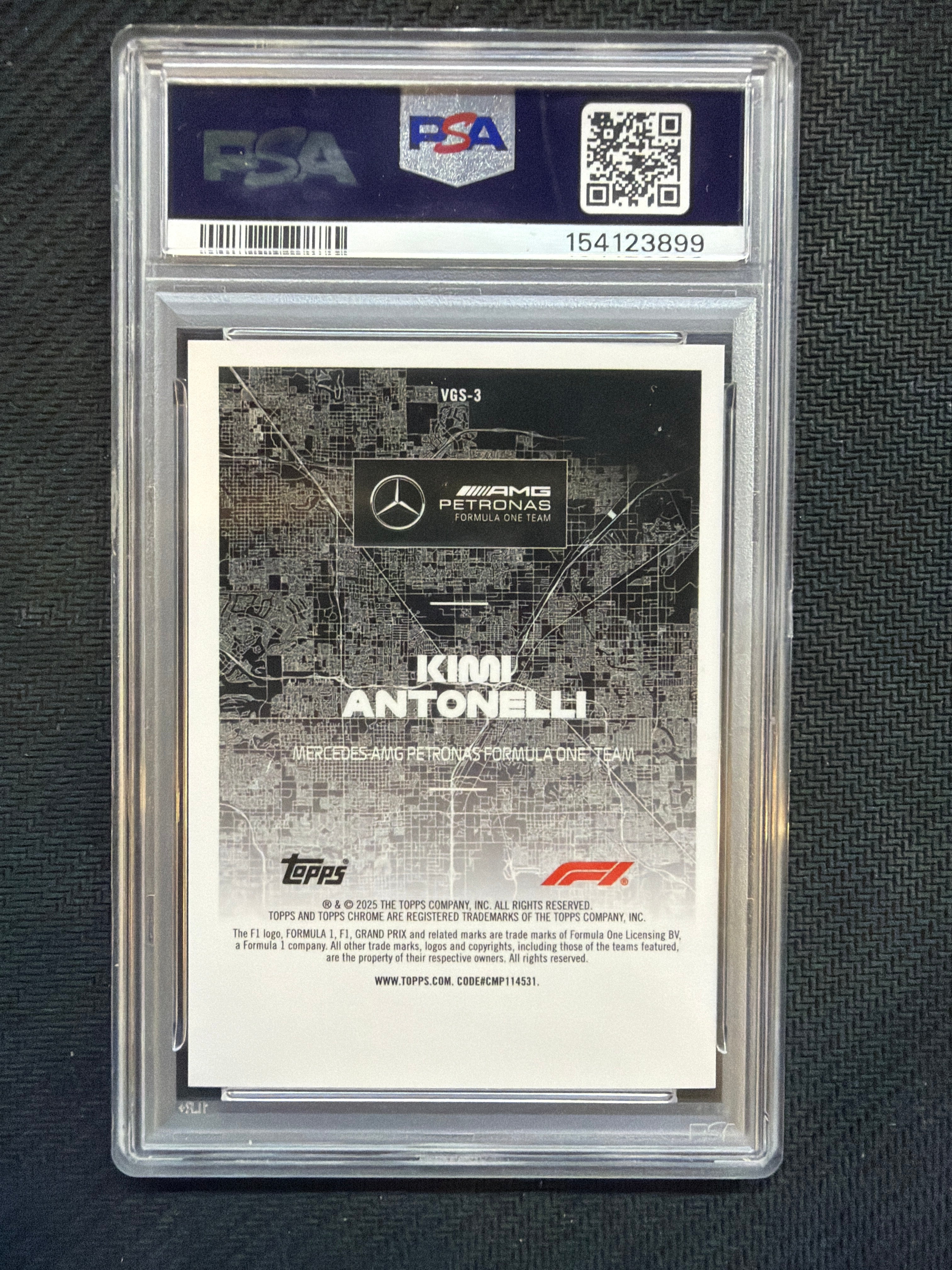 2025 Topps Chrome F1 Kimi Antonelli Rookie Vegas At Night PSA 9 899