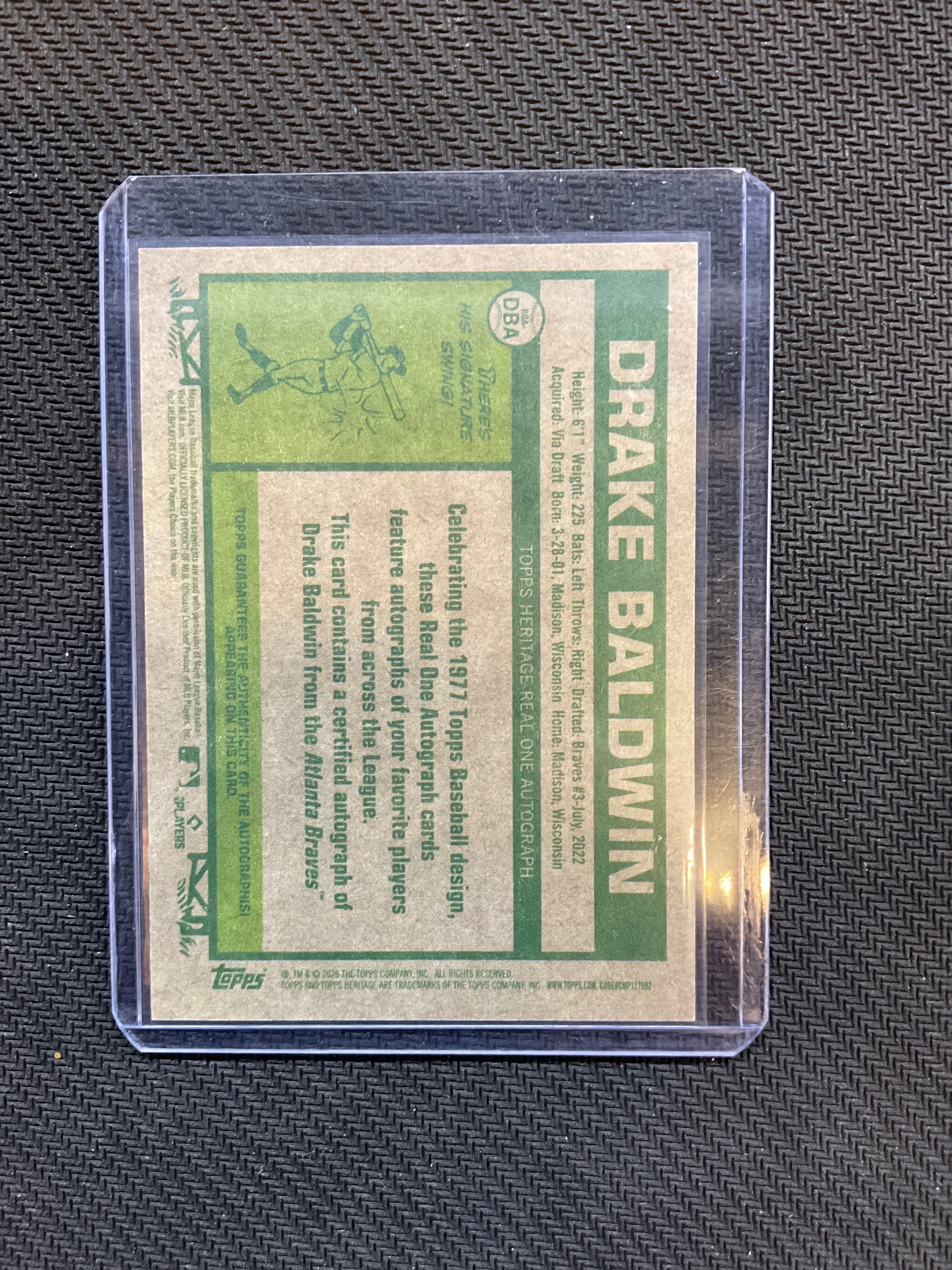 2026 Topps Heritage Drake Baldwin Gold Cup Auto Braves