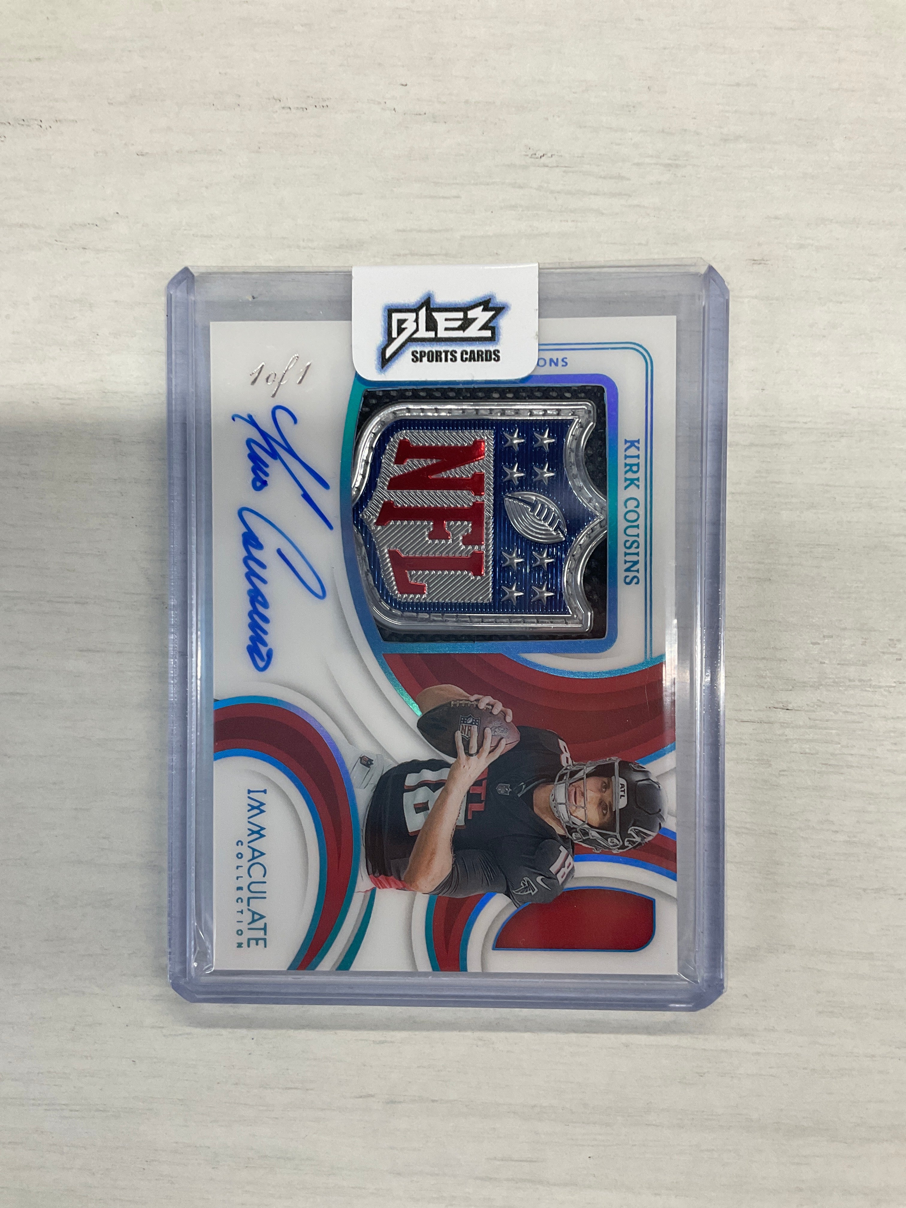 2024 Immaculate Kirk Cousins NFL Shield Patch Auto 1/1 Falcons