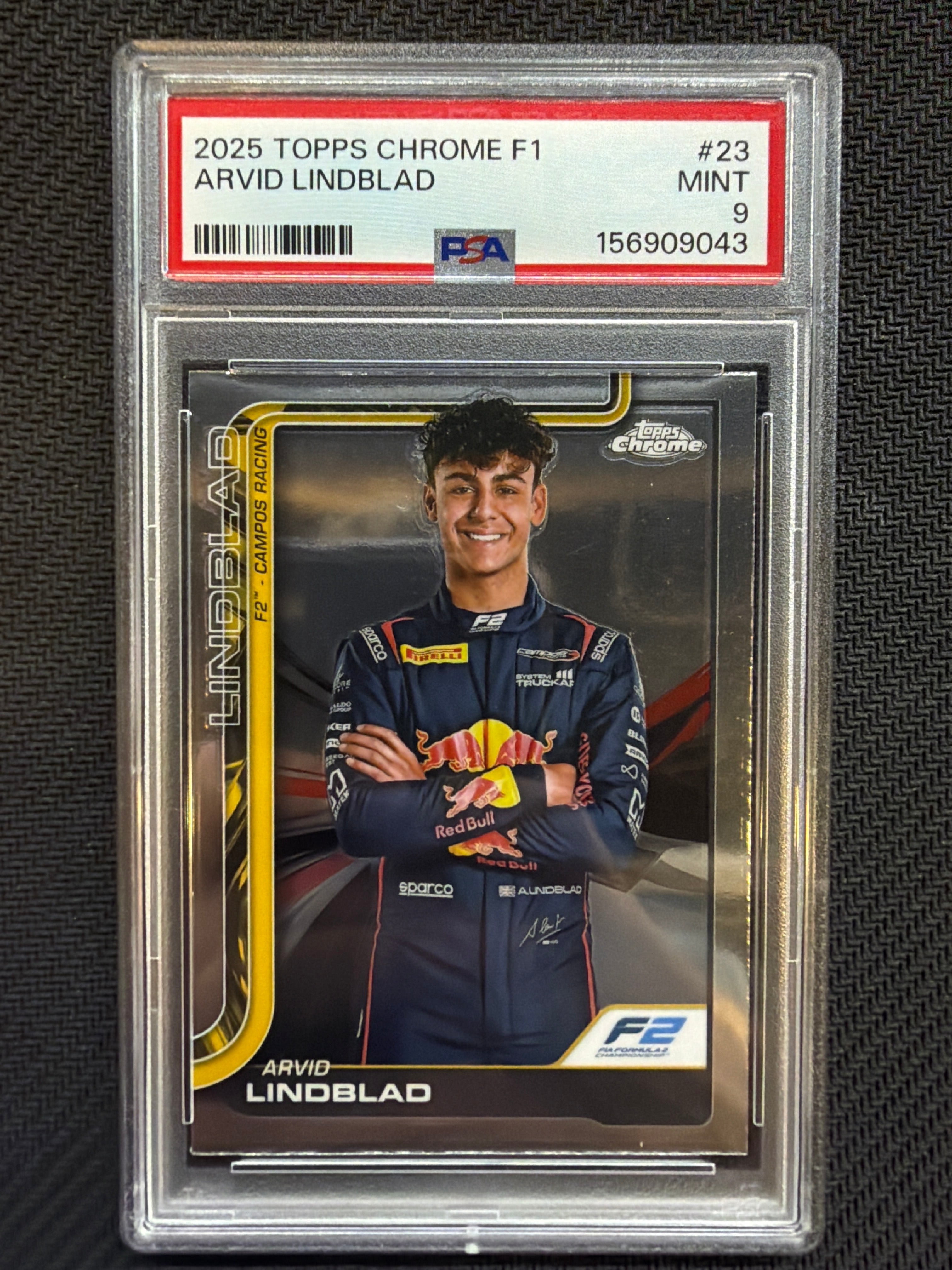 2025 Topps Chrome F1 Arvid Lindblad #23 PSA 9 043