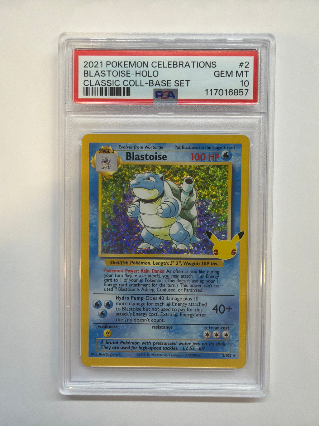 2021 Pokemon Blastoise Celebrations 2 PSA 10 Base Set