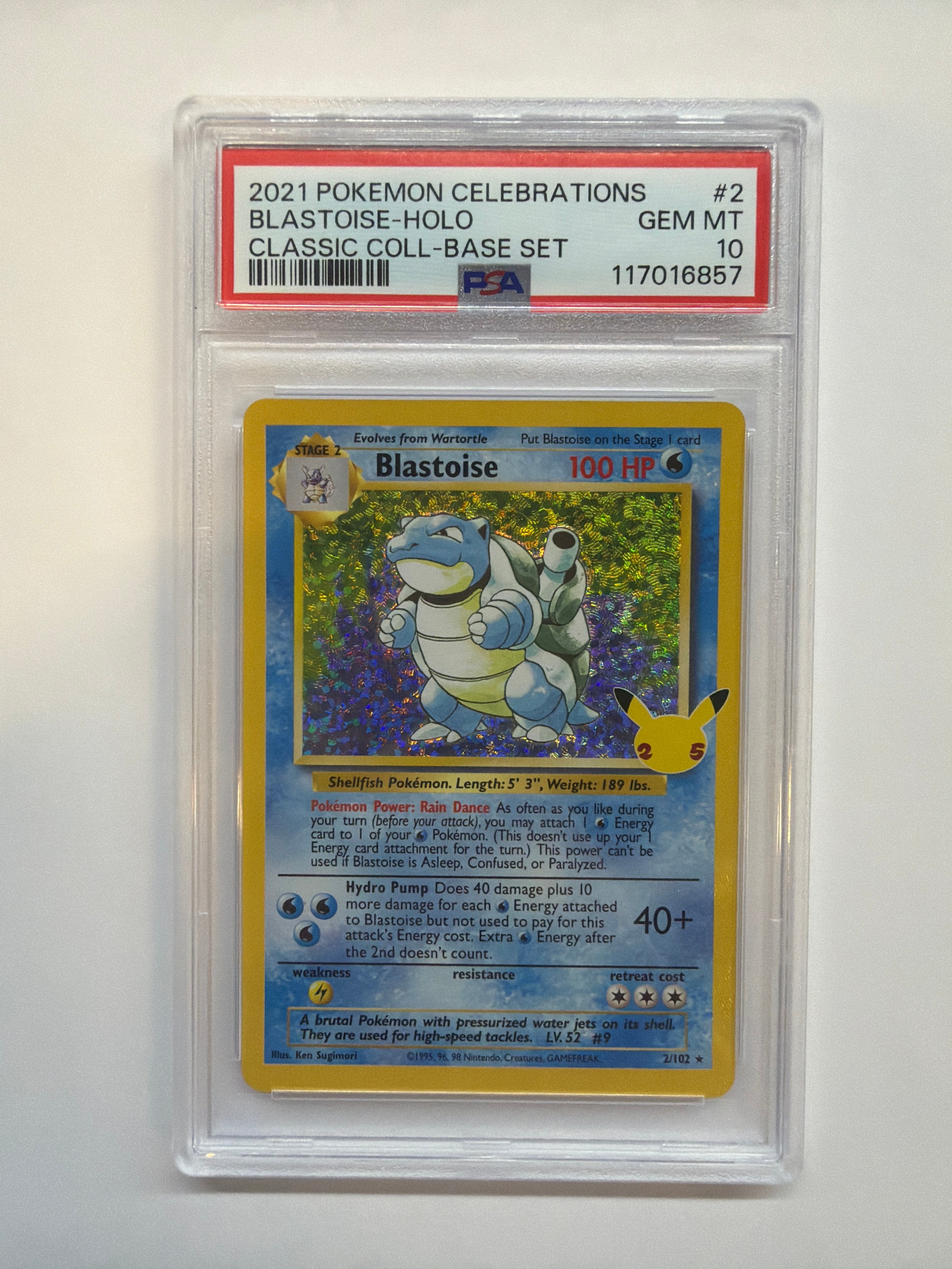 2021 Pokemon Blastoise Celebrations 2 PSA 10 Base Set