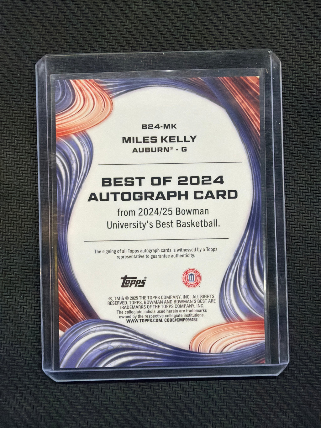 2024-25 Bowman U Best Miles Kelly Rookie Auto Auburn