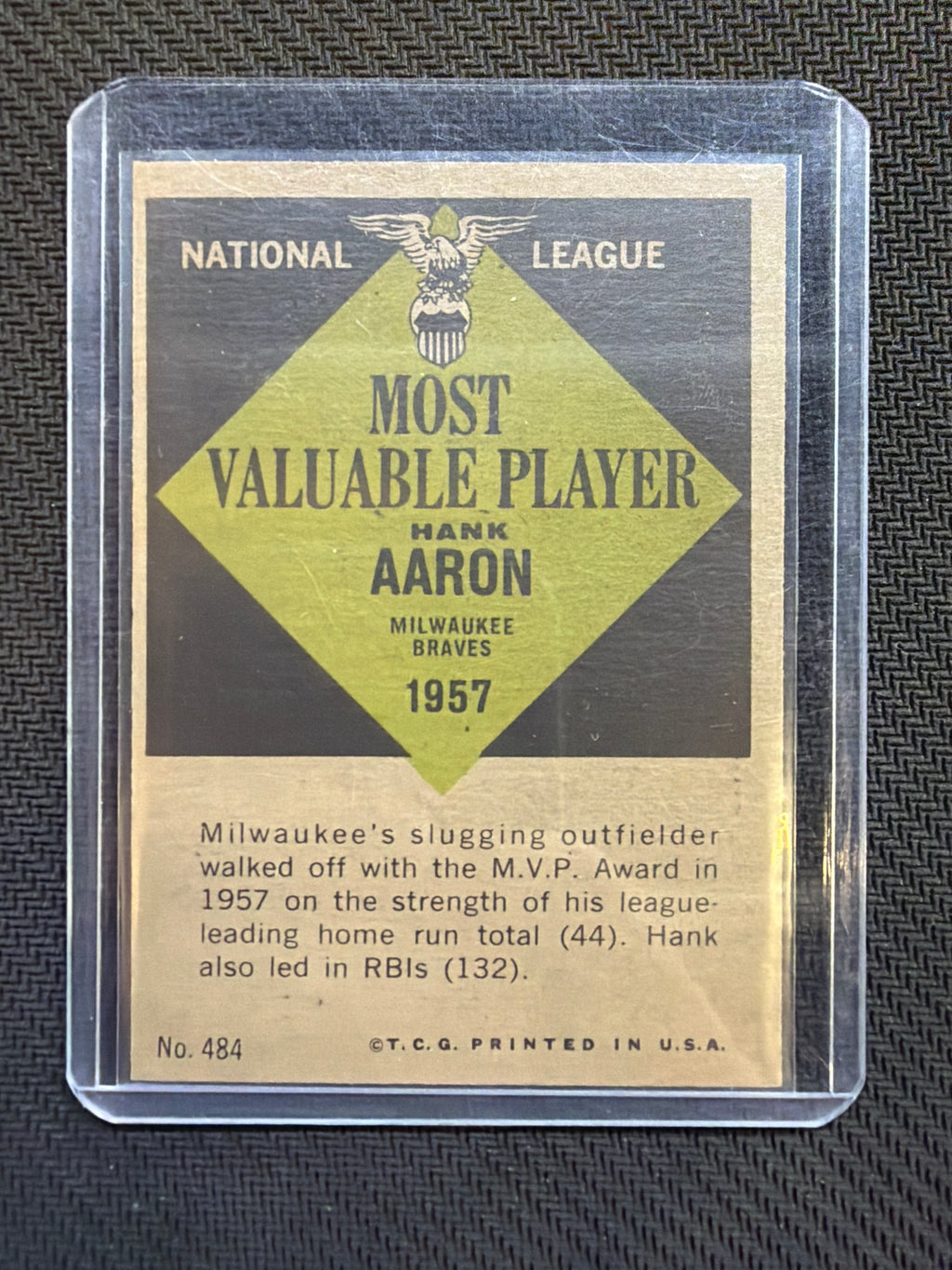 1961 Topps Hank Aaron MVP #484 Braves