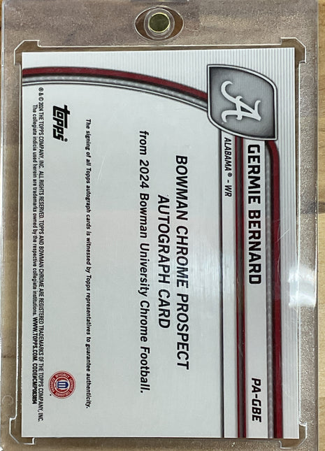 2024 Bowman U Chrome Germie Bernard Auto Gold /50 Alabama