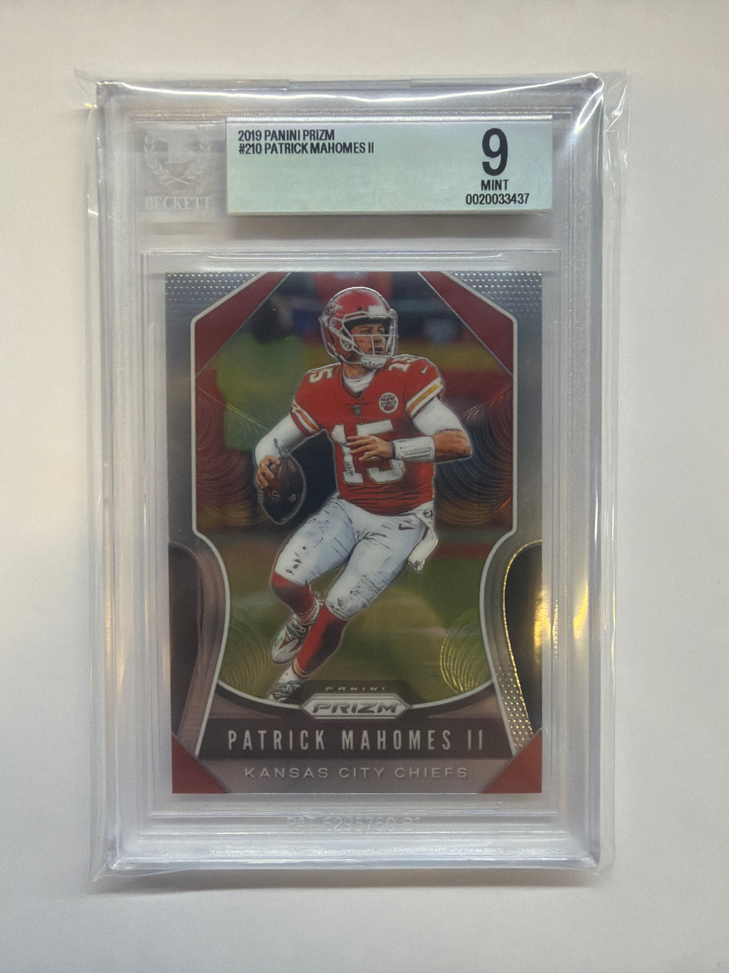 2019 Prizm #210 Patrick Mahomes II BGS 9 Cheifs