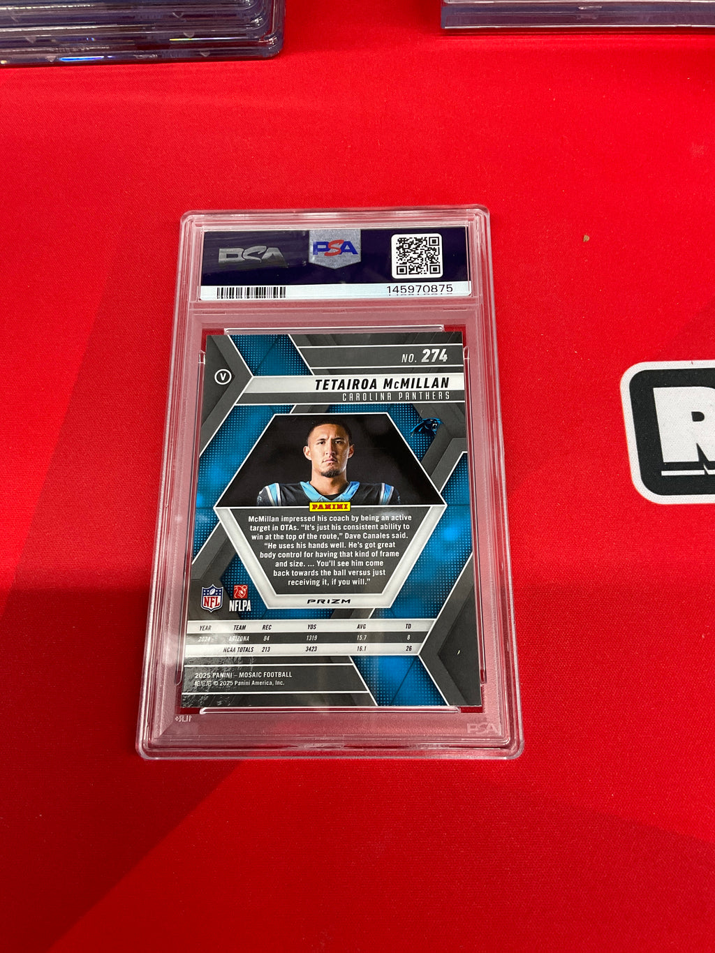 2025 Panini Mosaic Tetairoa McMillan Silver Variation PSA 10 Panthers