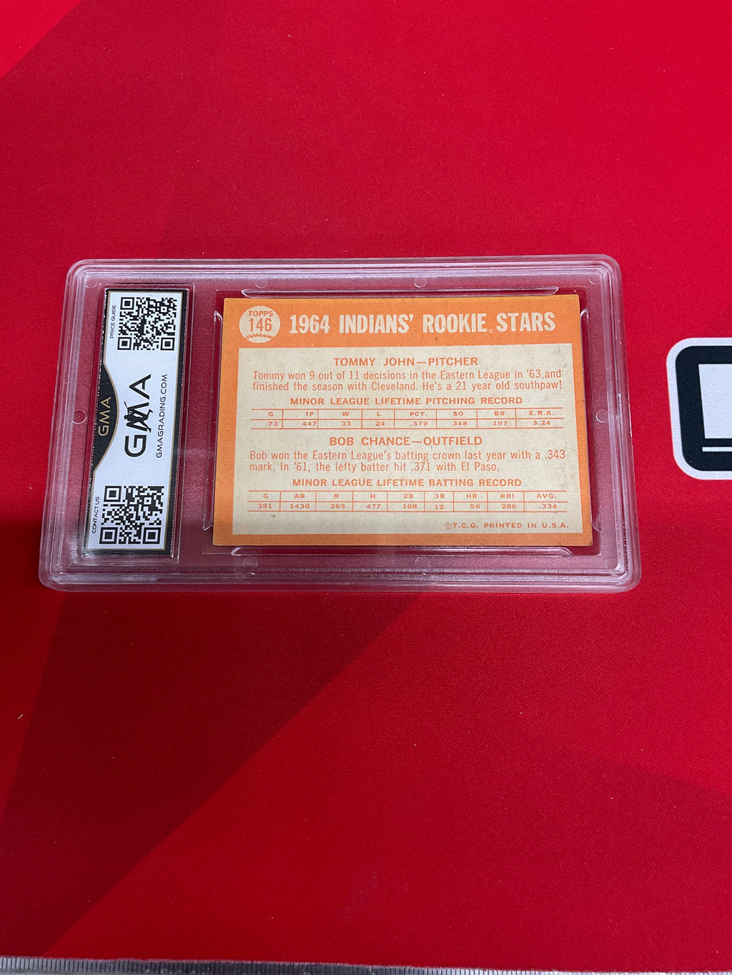 1964 Topps Tommy John #146 Rookie GMA 6