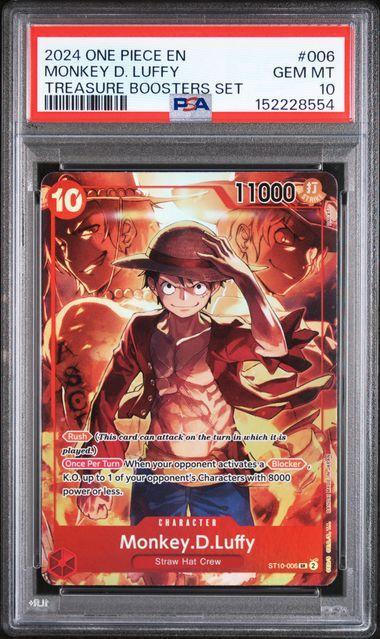 2024 One Piece Treasure Boosters Set Monkey D Luffy 006 PSA 10 554