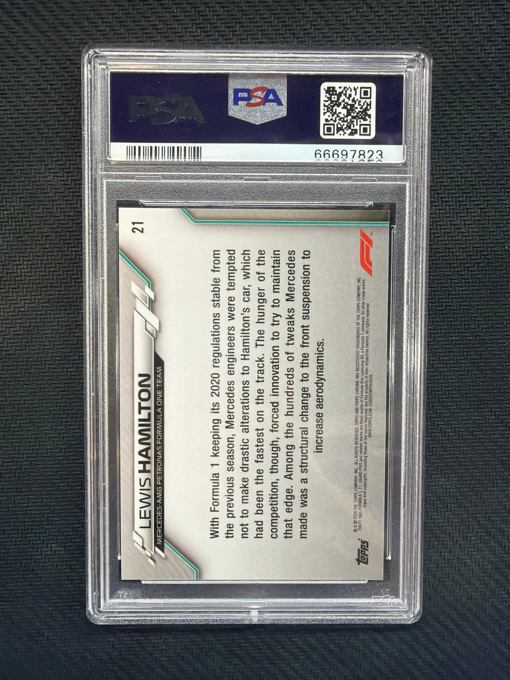 2020 Topps Chrome F1 Lewis Hamilton #21 PSA 10 Mercedes 823