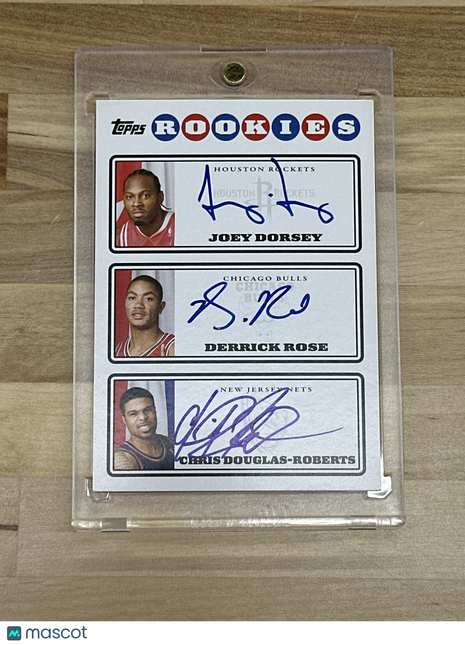 2008 Topps Rookies Triple Auto J Dorsey/D Rose/C Douglas-Roberts