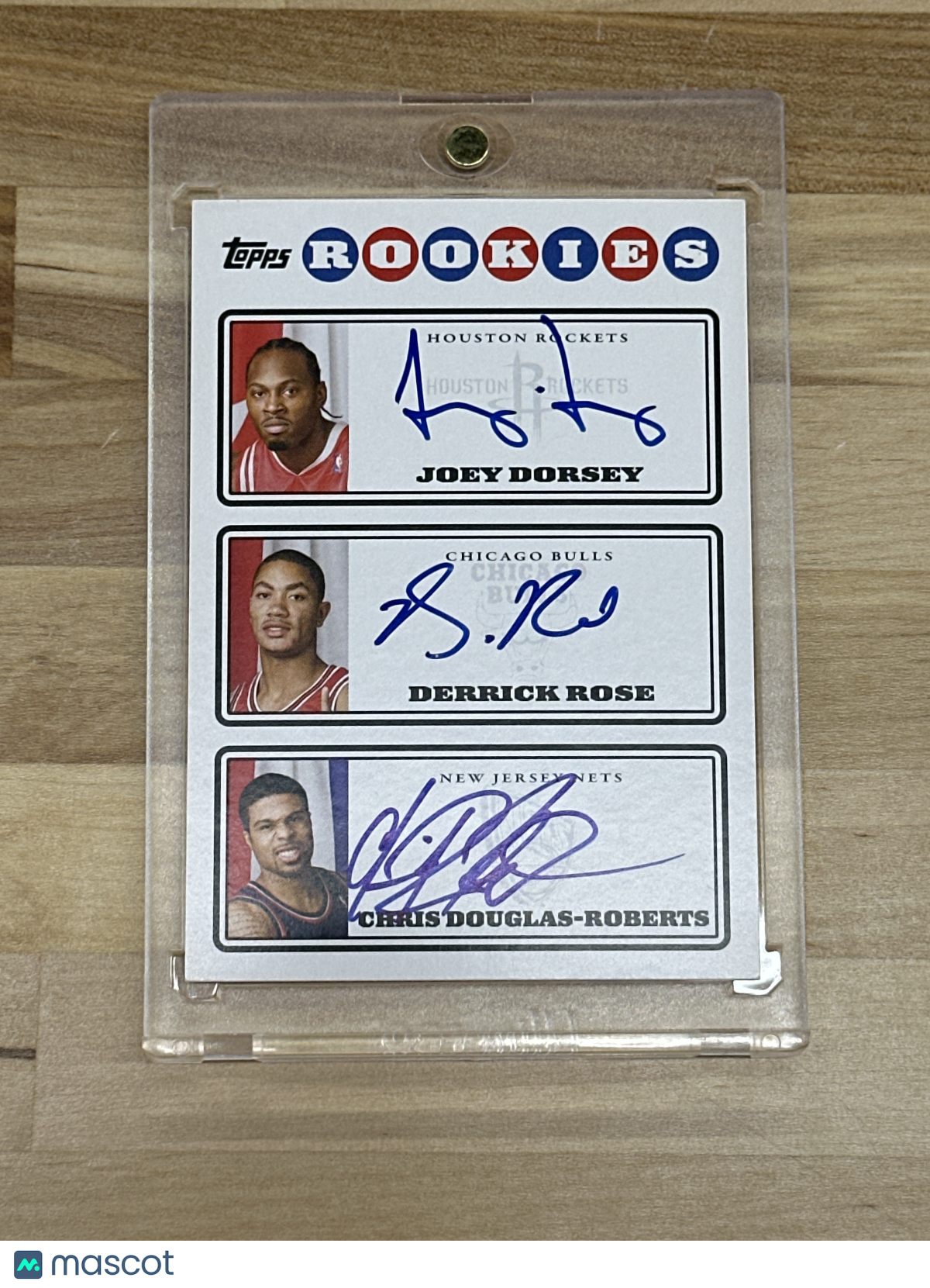 2008 Topps Rookies Triple Auto J Dorsey/D Rose/C Douglas-Roberts