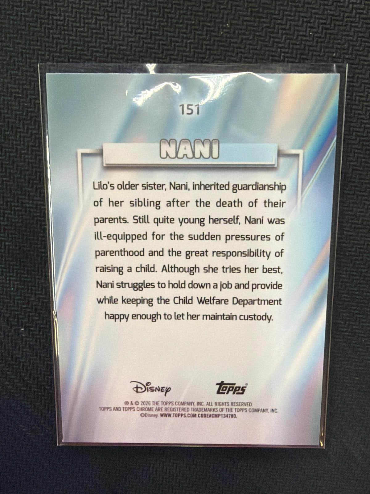 2026 Topps Chrome Disney Nani Aqua /199
