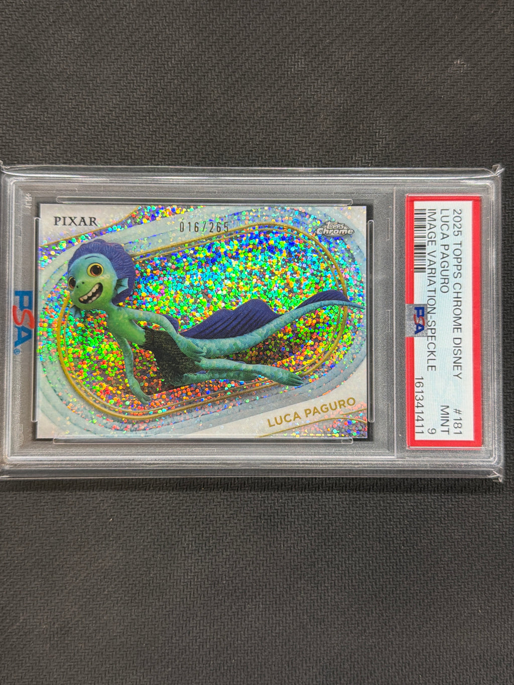 2025 Topps Chrome Disney Luca Paguro Image Varation /265 PSA 9 411