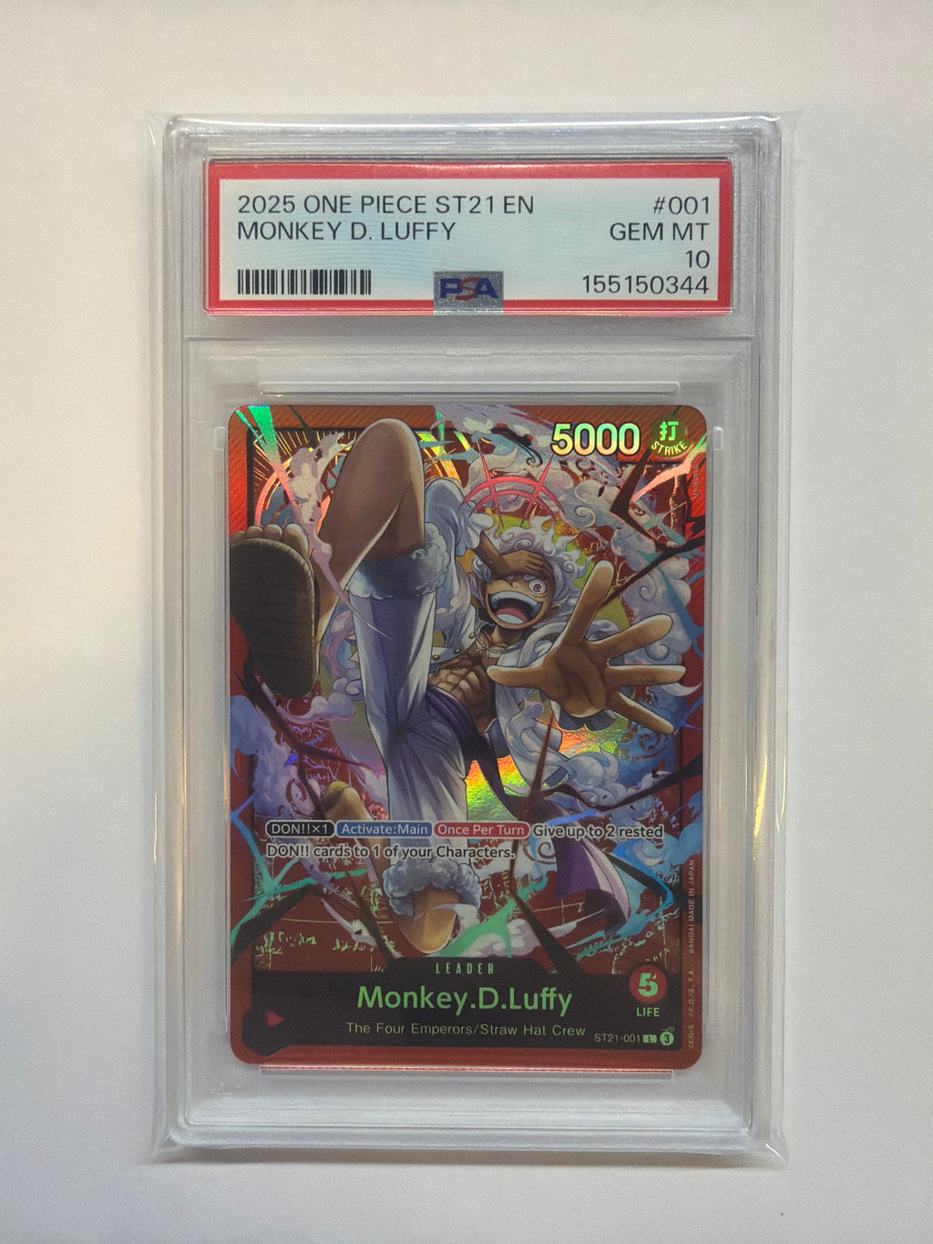 2025 One Piece Starter Deck Leader ST21-001 #001 Monkey D Luffy PSA 10