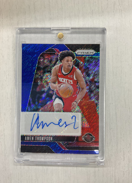 2024-25 Prizm Amen Thompson Blue Shimmer Auto /25 Rockets