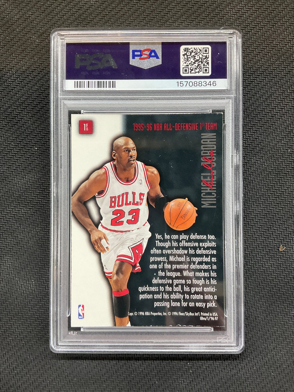 1996 Fleer Ultra Michael Jordan Full Court Trap #1 PSA 6 Bulls 346