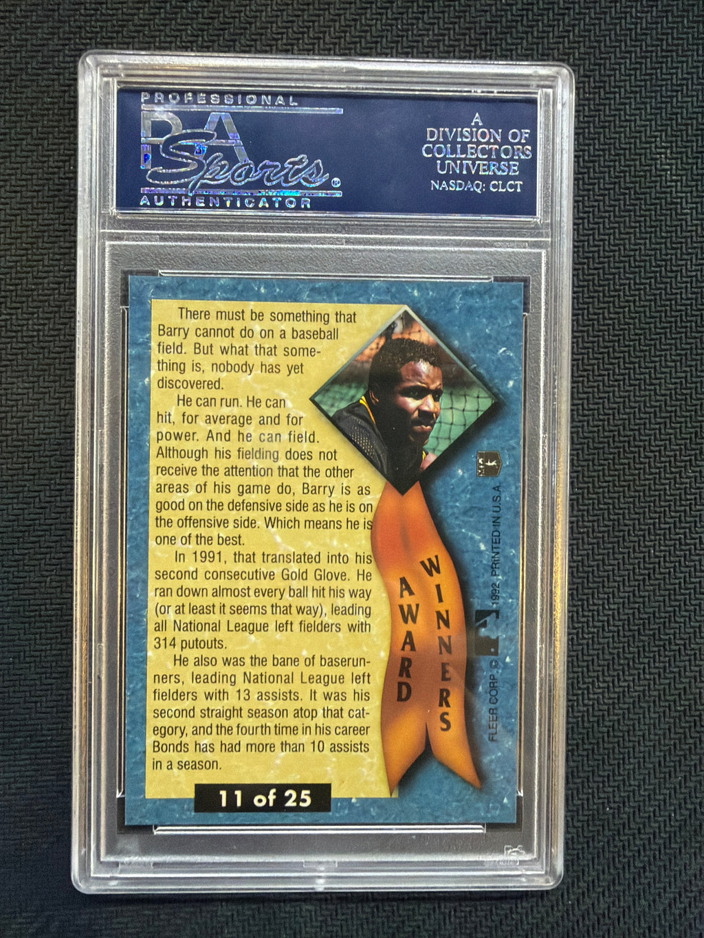 1992 Ultra Barry Bonds Award Winners #11 PSA 10 759