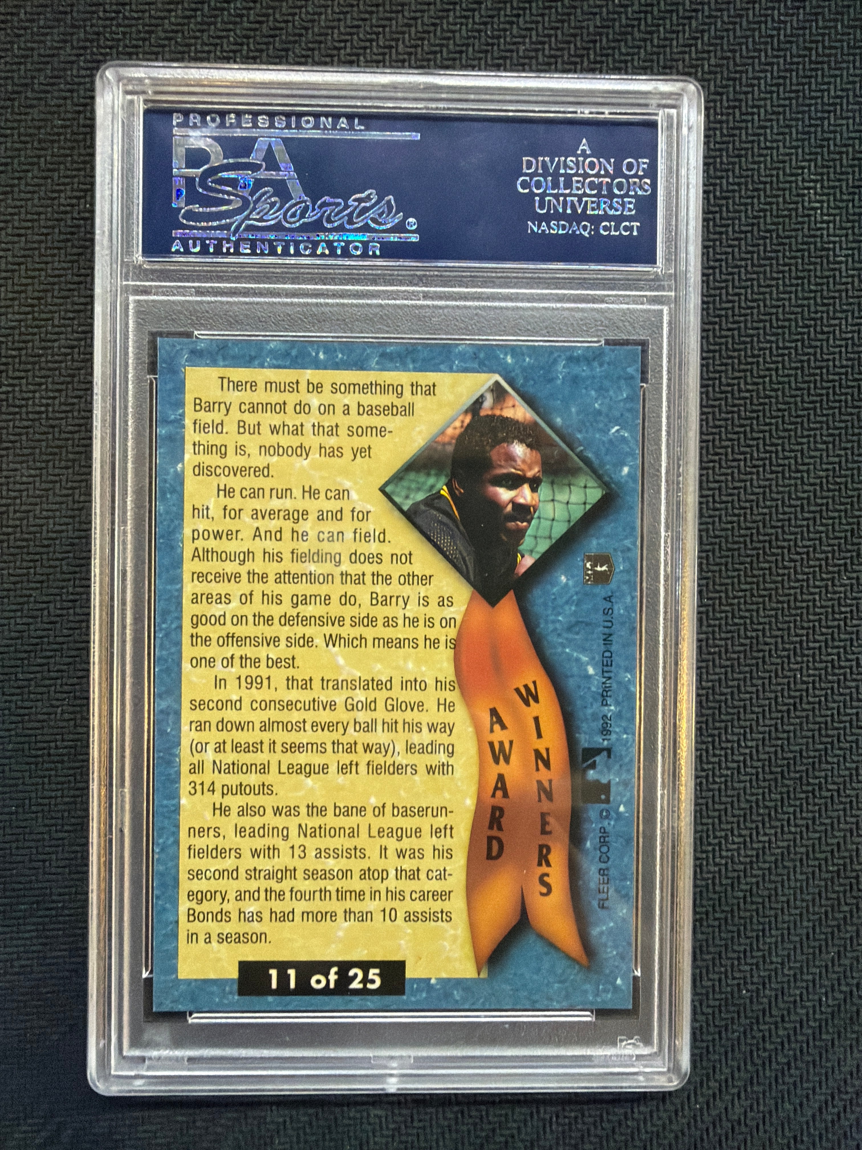 1992 Ultra Barry Bonds Award Winners #11 PSA 10 759