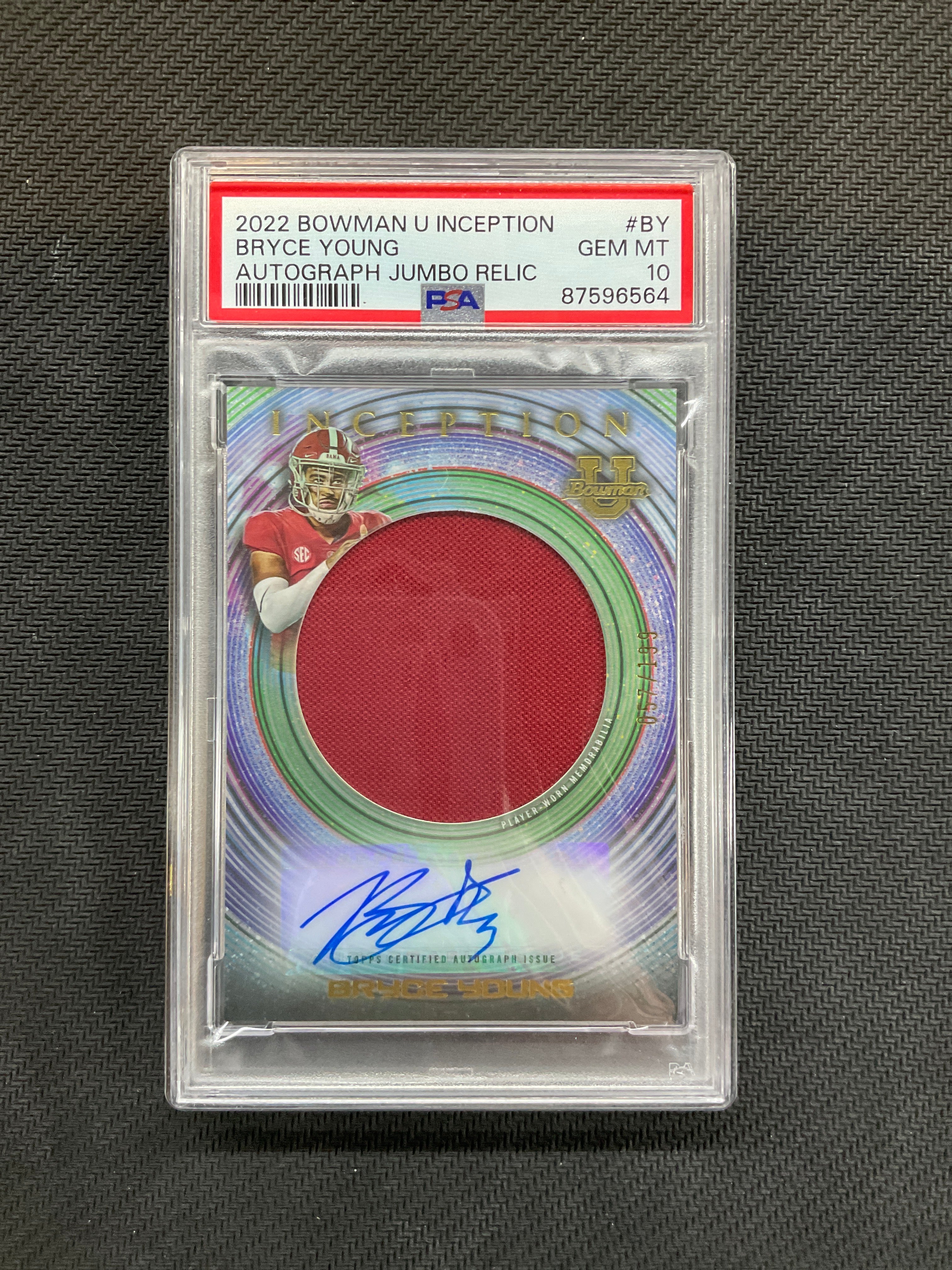 2022 Bowman U Inception Bryce Young Patch Auto /199 PSA 10 Alabama 564