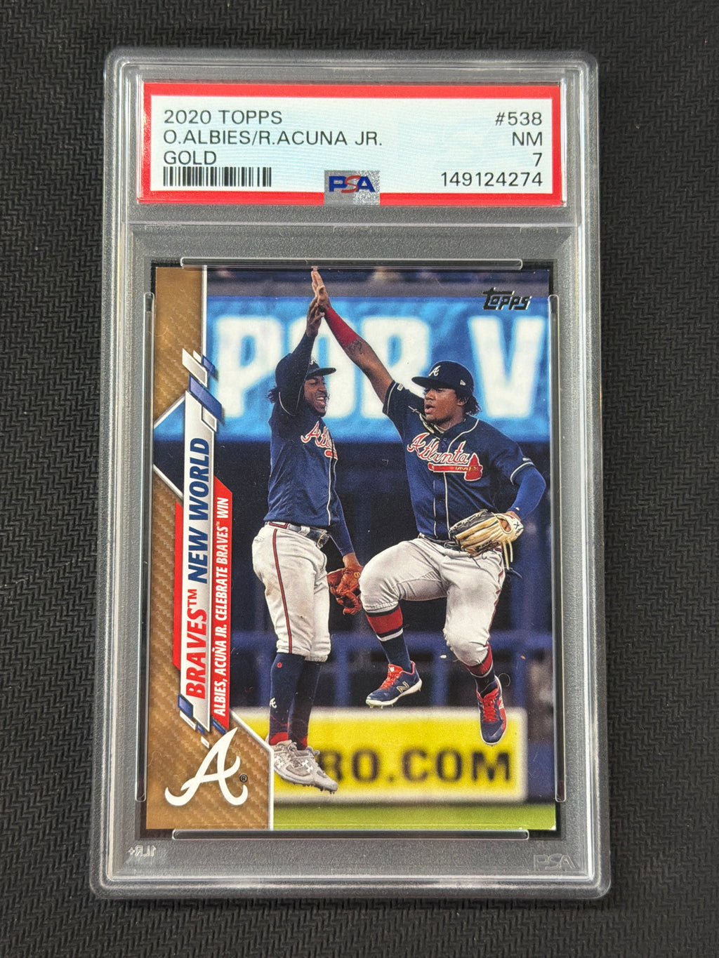 2020 Topps Ozzie Albies Ronald Acuna Jr. Gold /2020 PSA 7