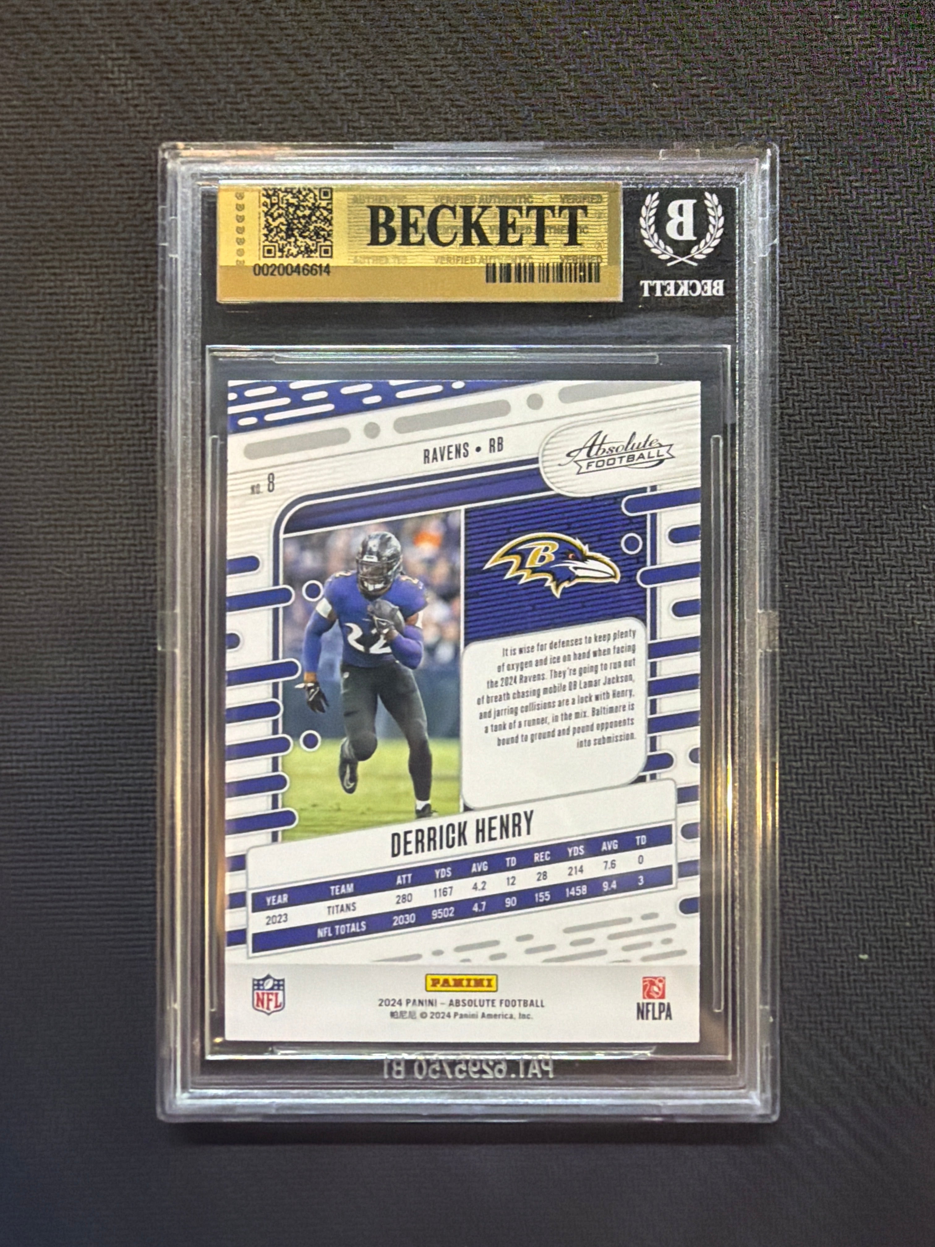 2024 Absolute Derrick Henry Red Blue Kaleidoscope BGS 9.5 Ravens