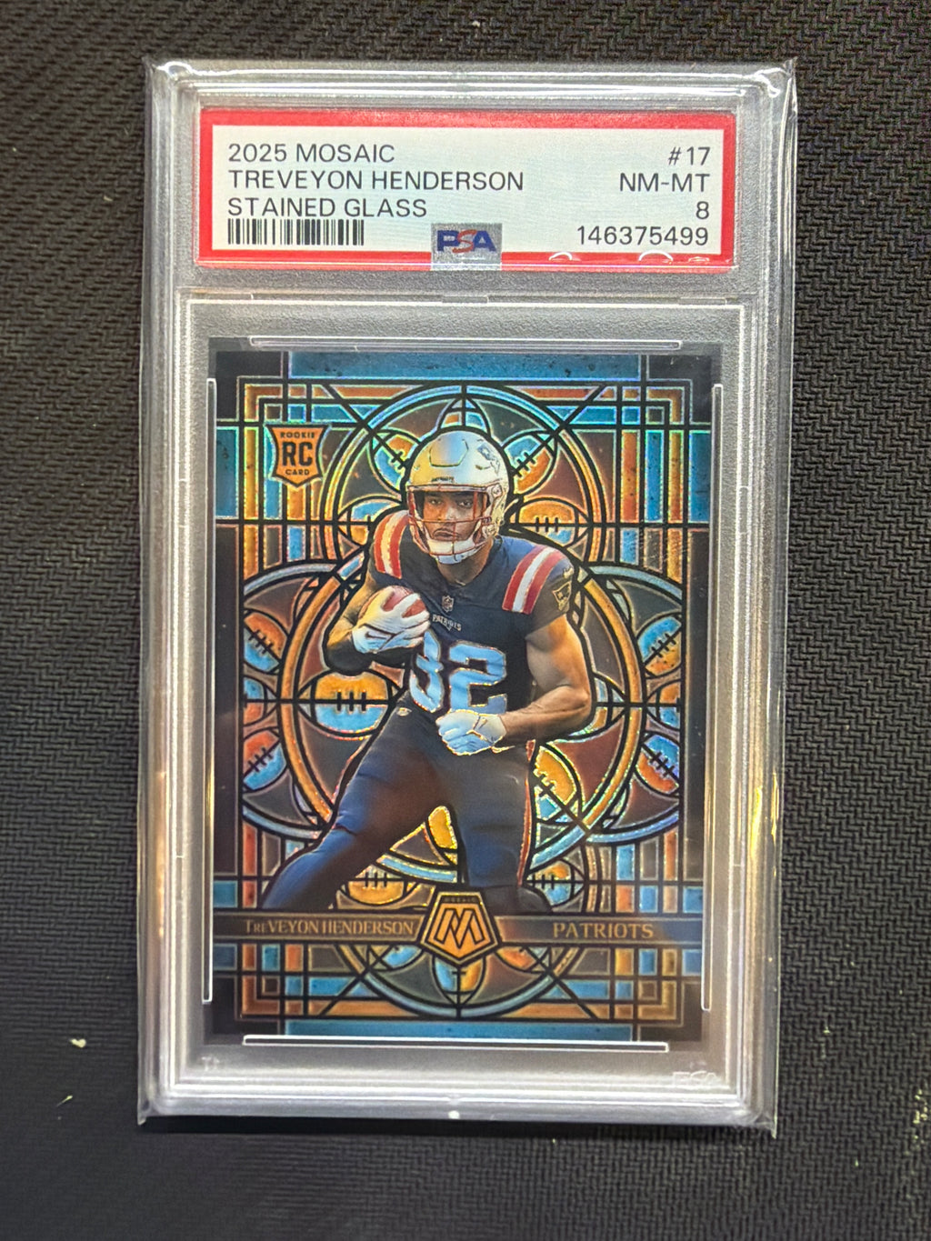 2025 Mosaic TreVeyon Henderson Rookie #17 Stained Glass PSA 8