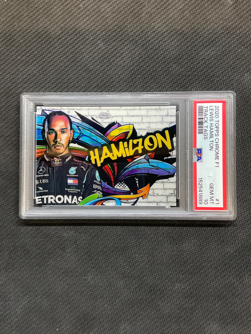 2020 Topps Chrome F1 Lewis Hamilton #1 Rookie Track Tags PSA 10