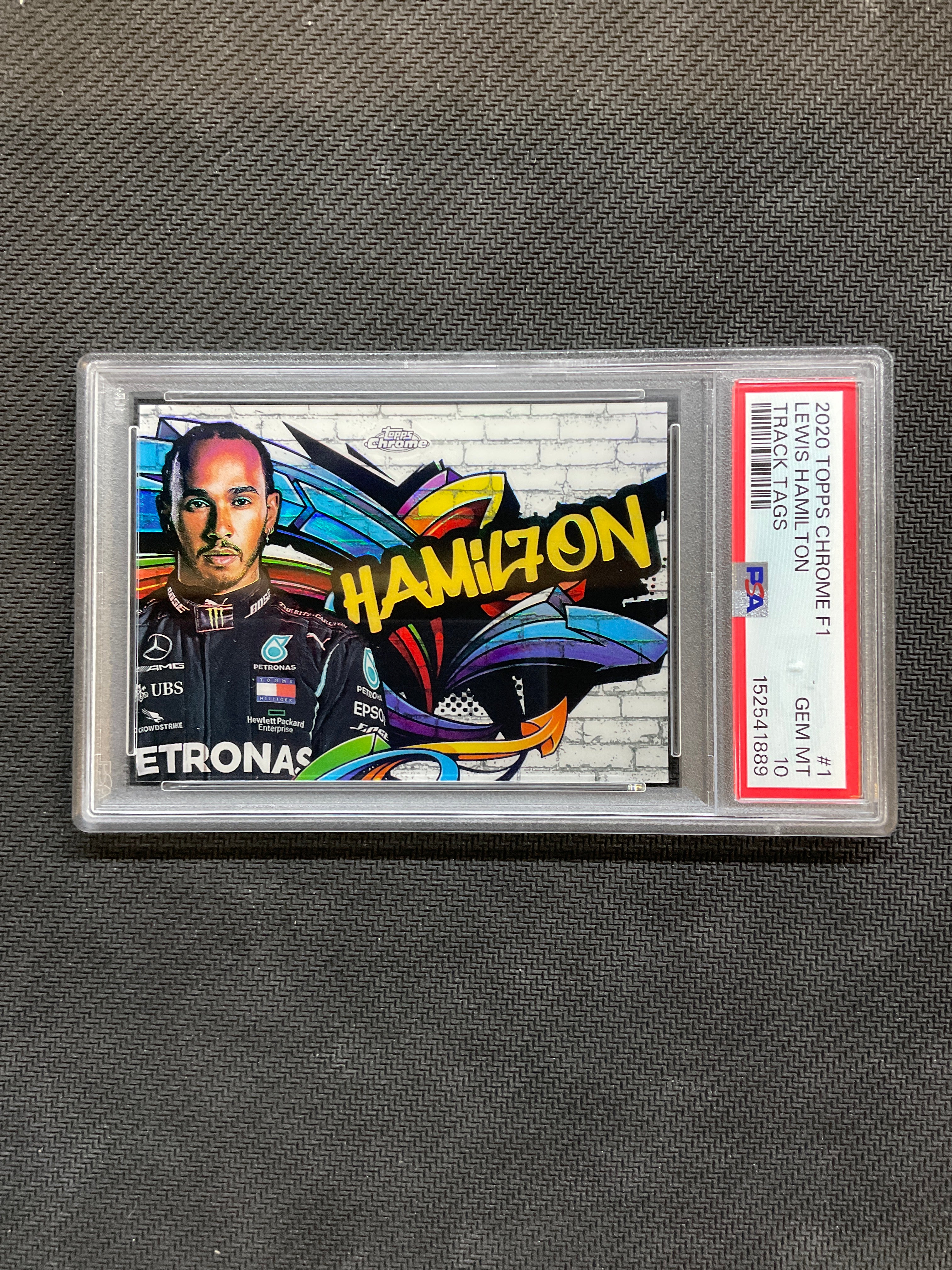 2020 Topps Chrome F1 Lewis Hamilton #1 Rookie Track Tags PSA 10