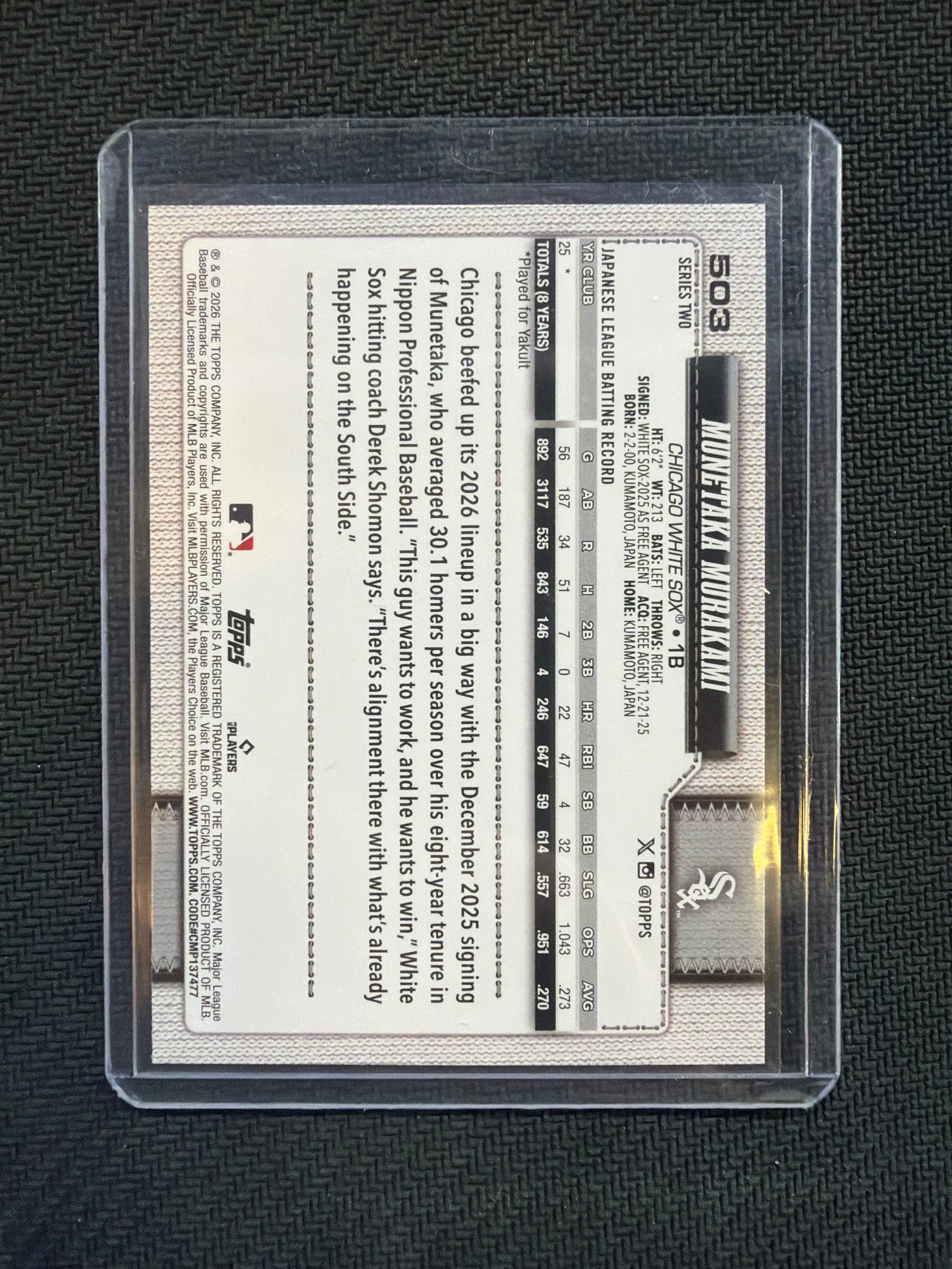 2026 Topps Munetaka Murakami Aqua Foil RC