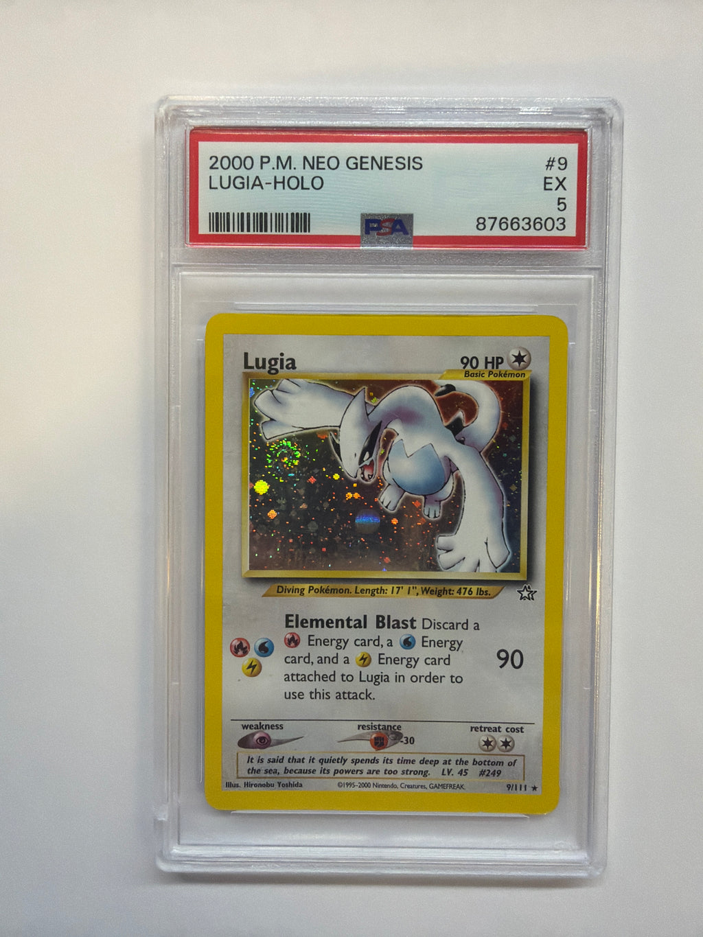 2000 Lugia Holo 9 PSA 5 - SWIRL!