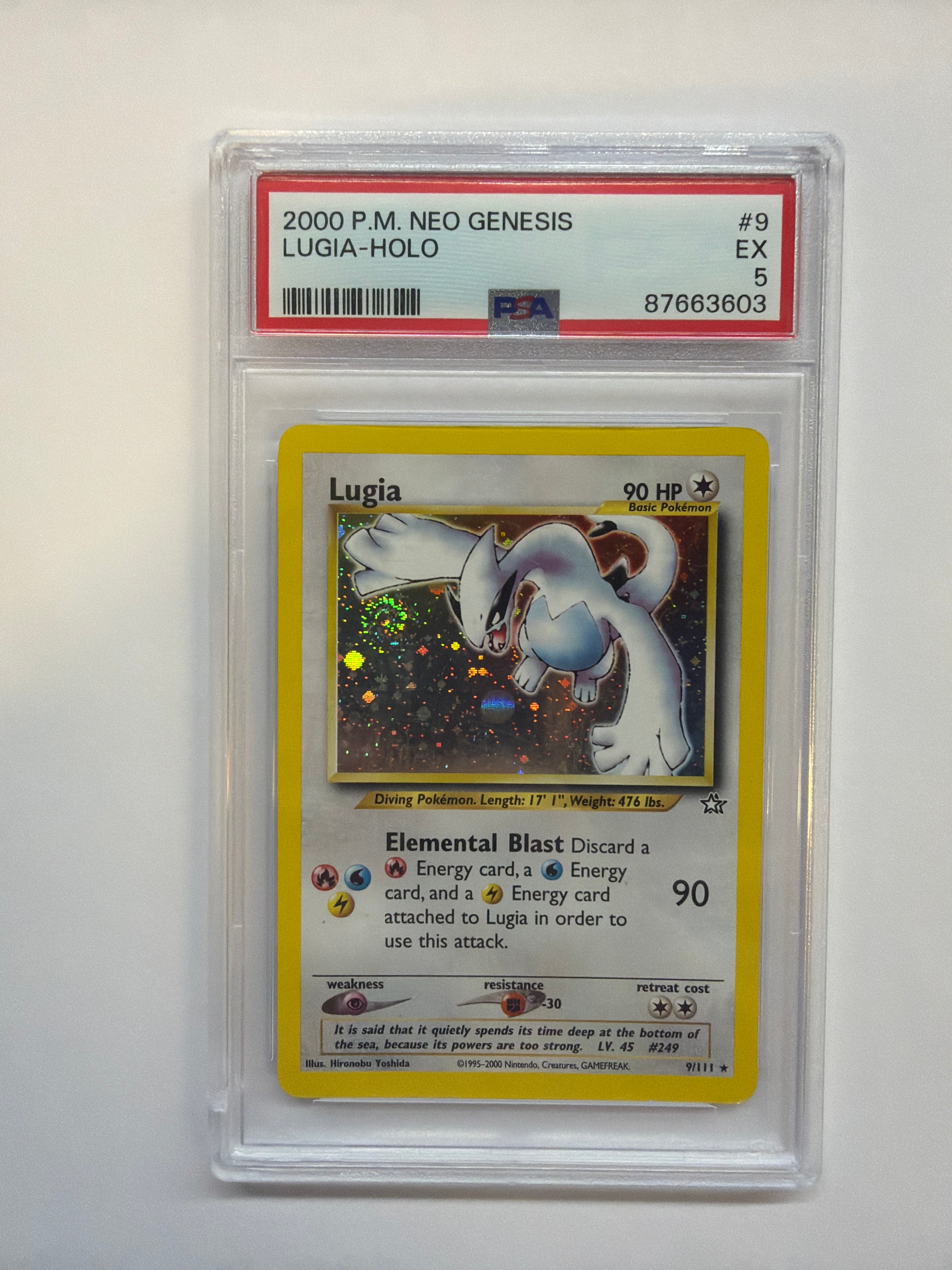 2000 Lugia Holo 9 PSA 5 - SWIRL!