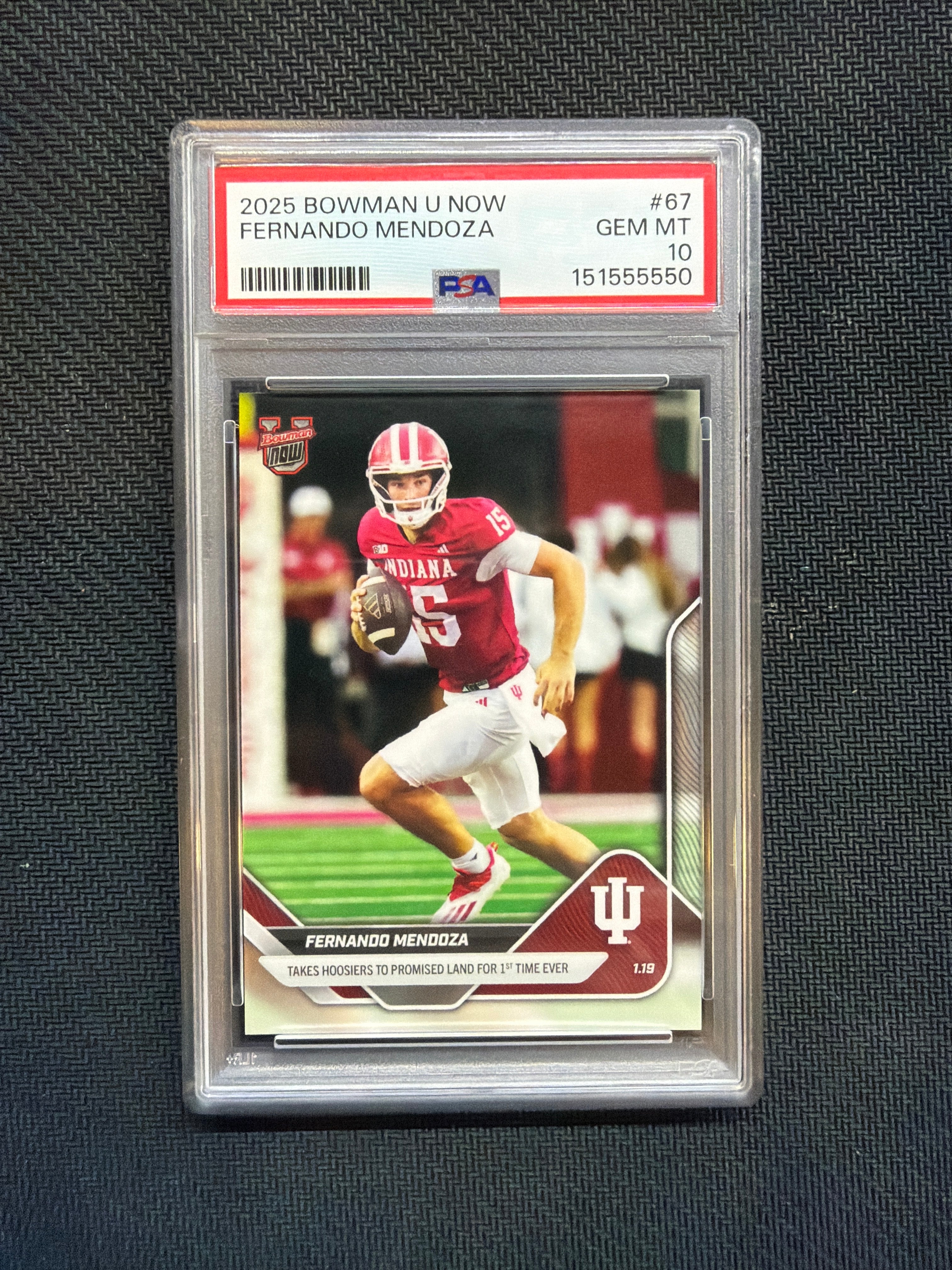 2025 Bowman U Now Fernando Mendoza Rookie #67 PSA 10 Indiana 550