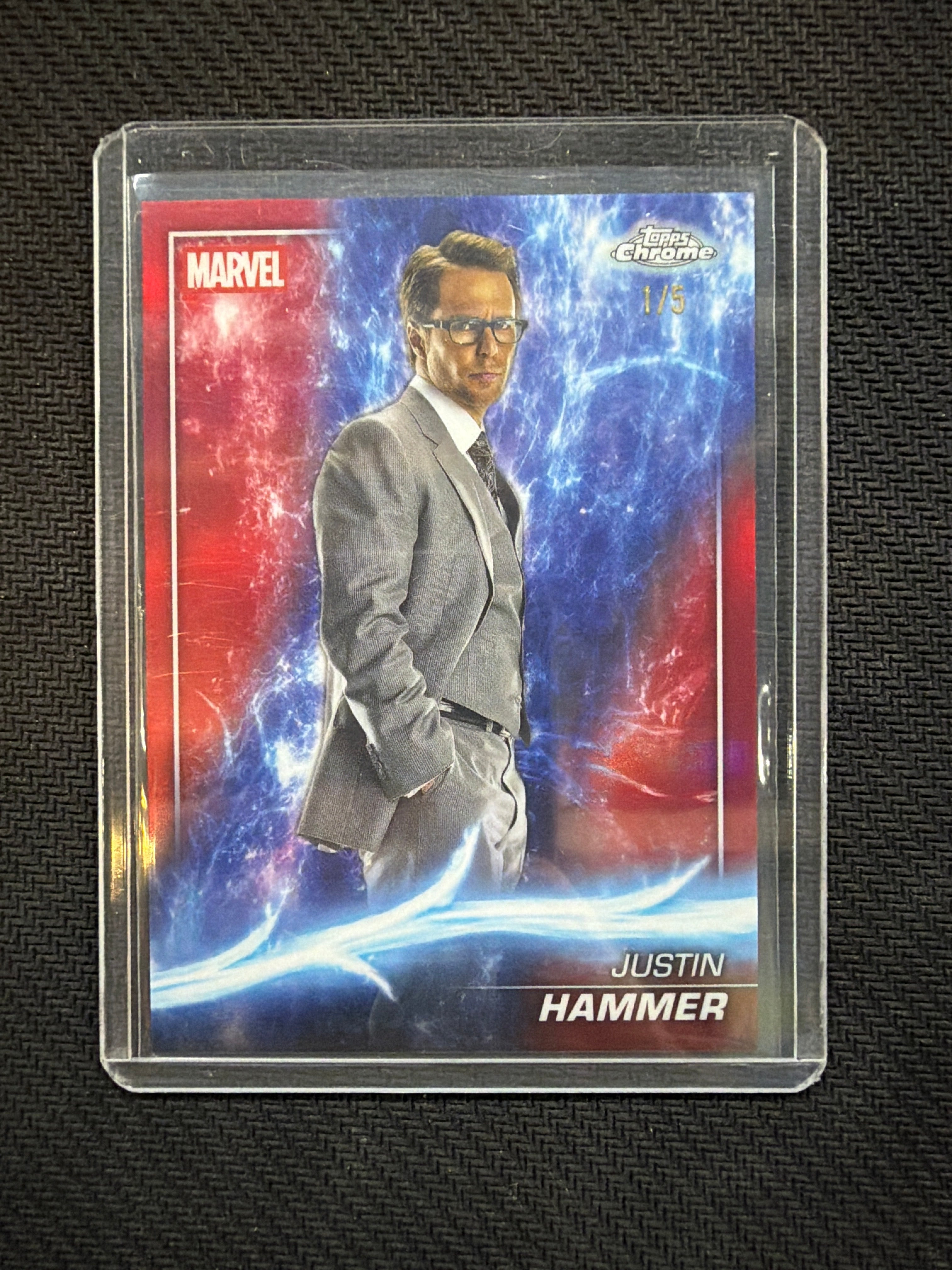 2025 Topps Chrome Marvel Justin Hammer #6 Red /5 Iron Man 2