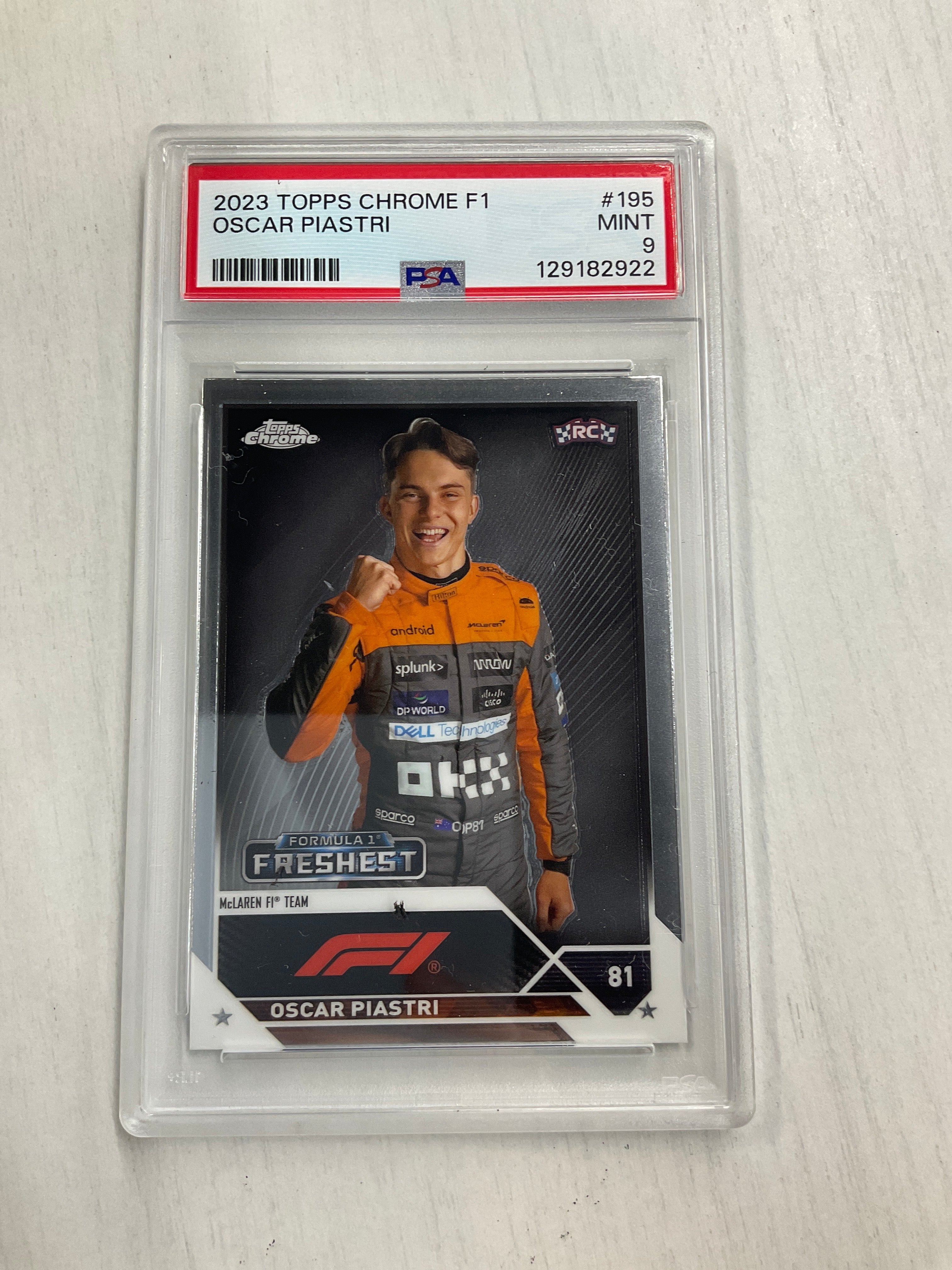 2023 Topps Chrome F1 Oscar Piastri Rookie PSA 9 #195 Mclaren