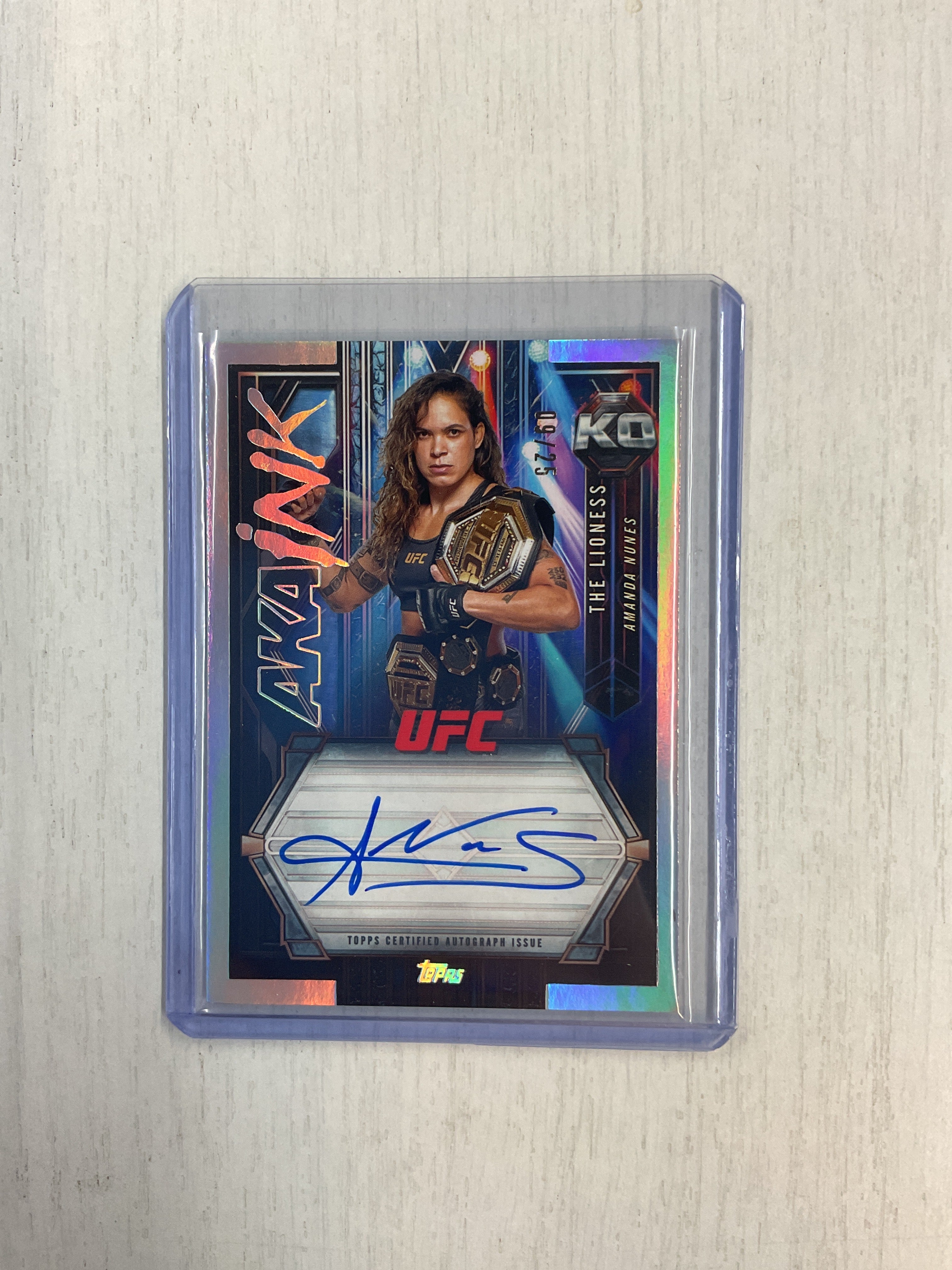 2025 Topps UFC Amanda Nunes AKA Ink Auto /25