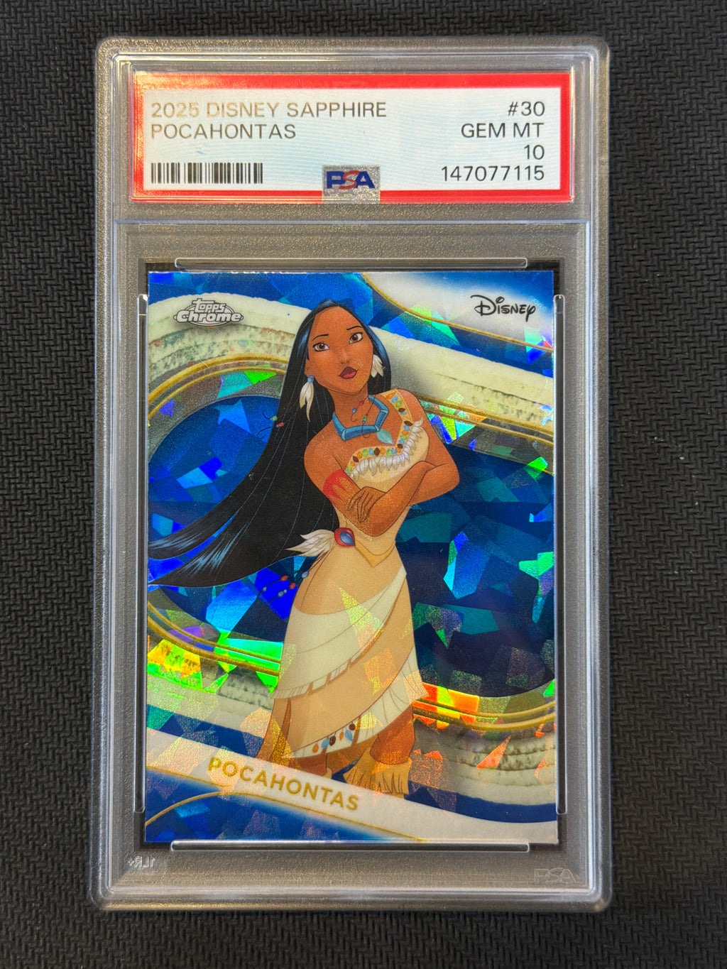 2025 Topps Chrome Disney Sapphire Pocahontas PSA 10