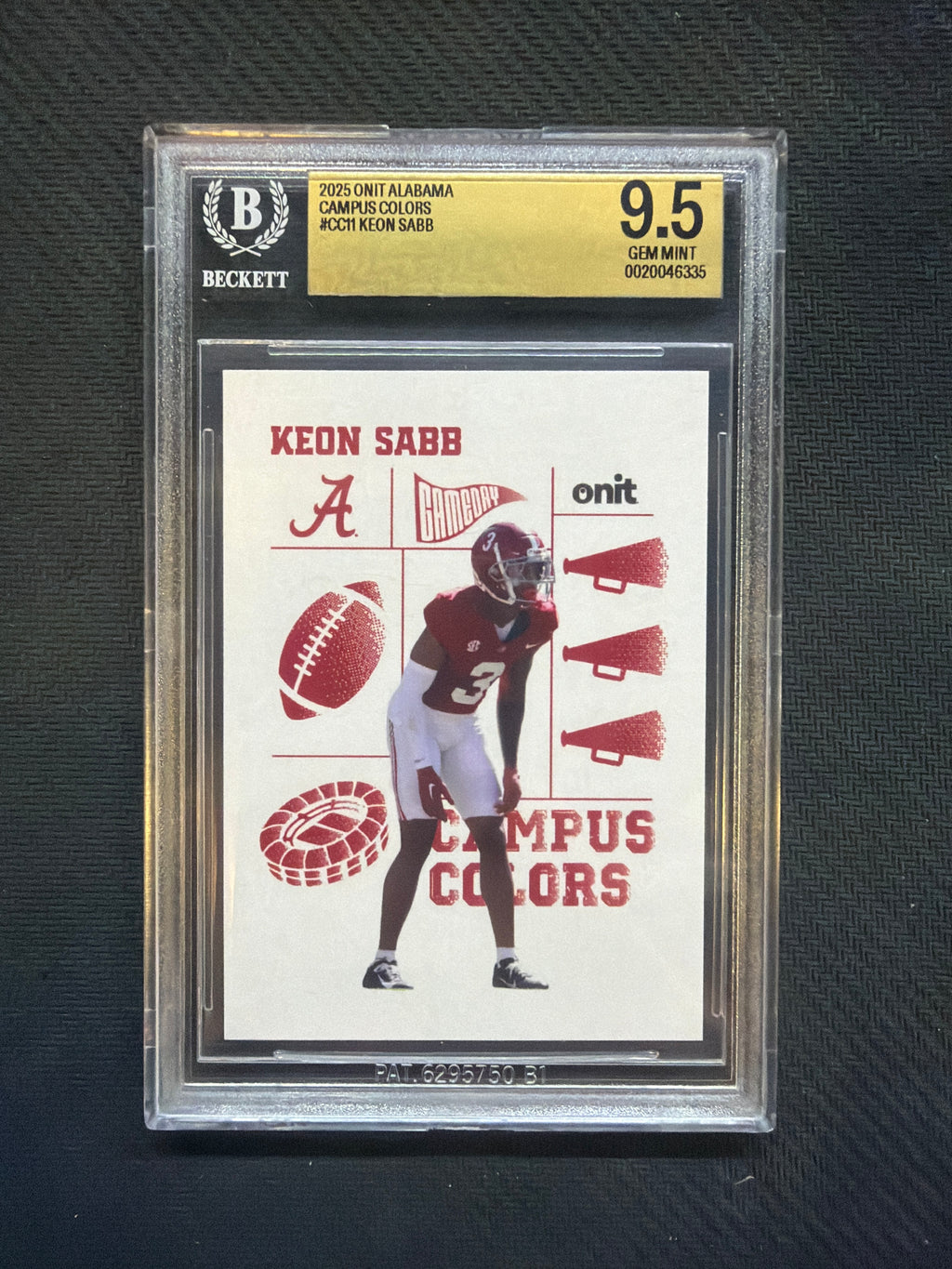 2025 Onit Alabama Campus Colors Keon Sabb BGS 9.5 Alabama