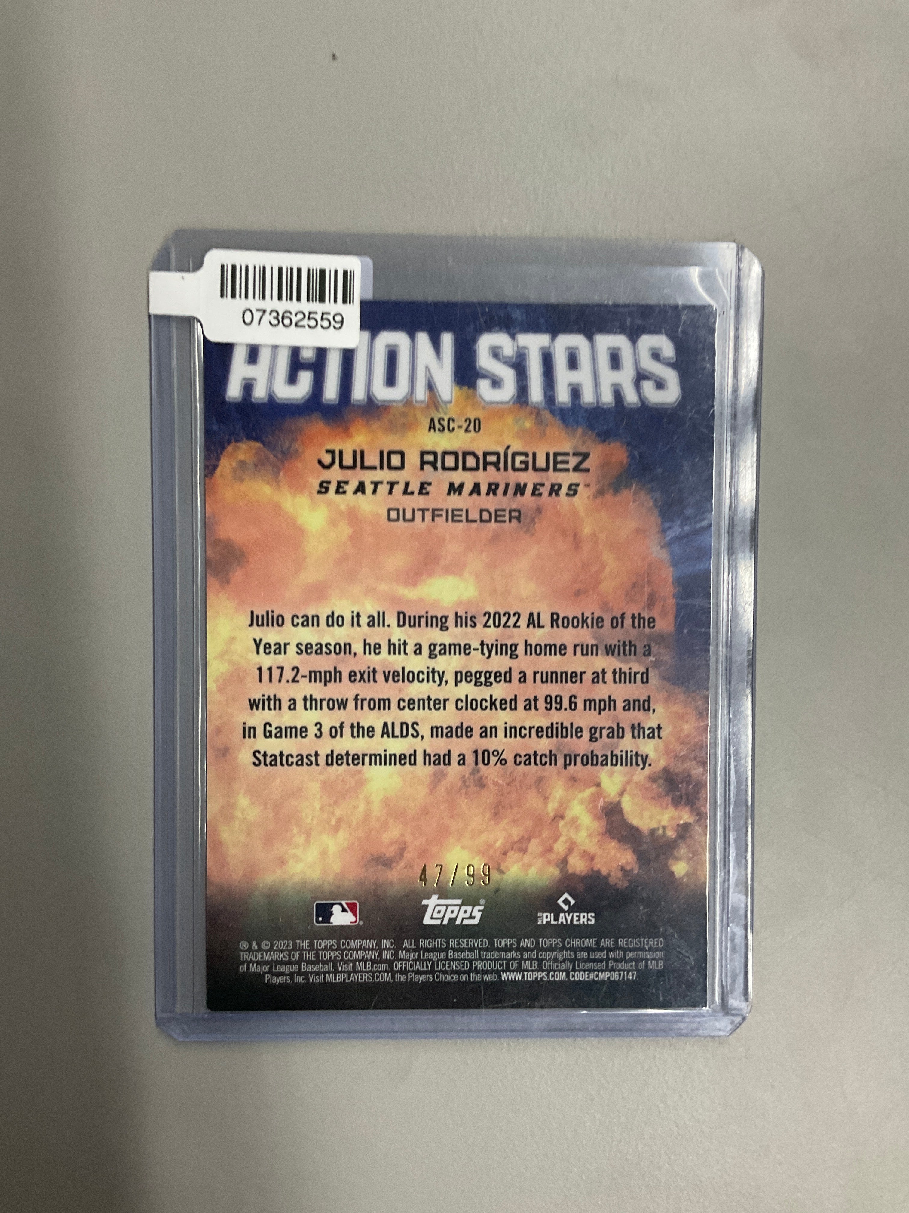 2023 Topps Chrome Action Stars Julio Rodriguez Green /99