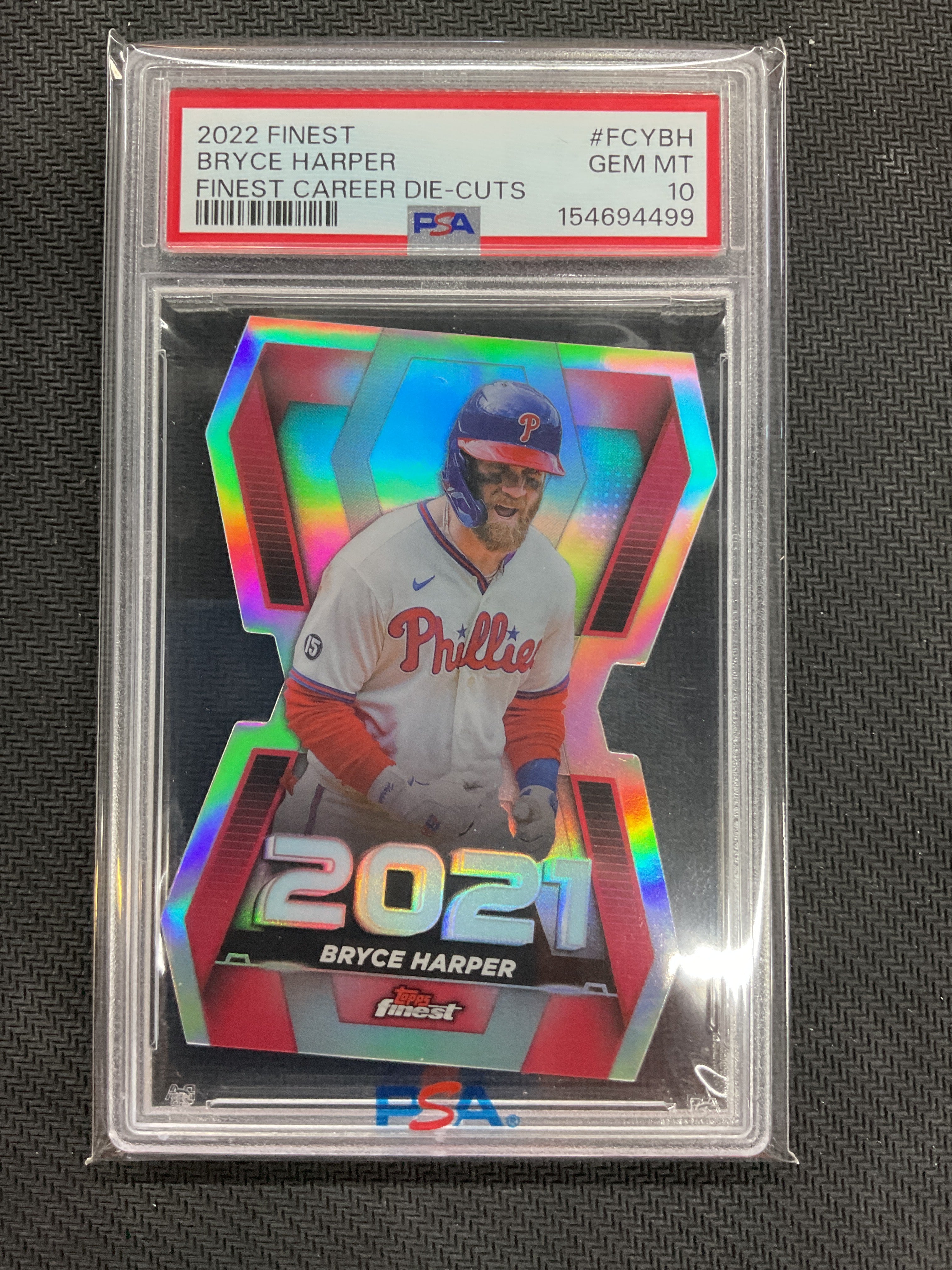 2022 Topps Finest Bryce Harper Career Die-Cuts PSA 10 499
