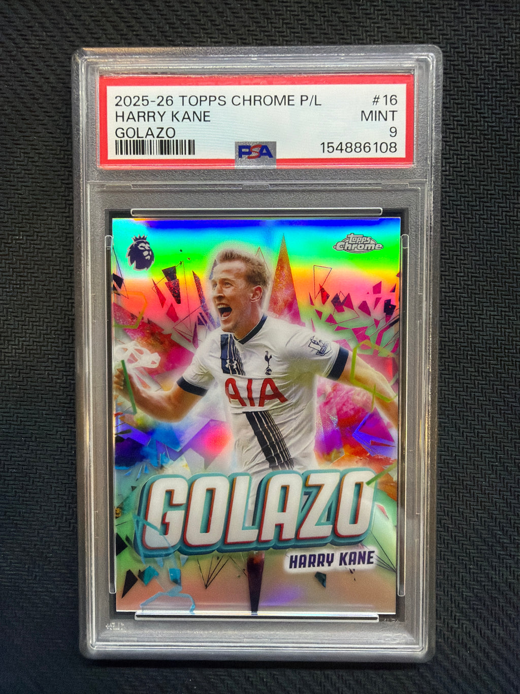 2025-26 Topps Chrome Premier League Harry Kane Golazo PSA 9