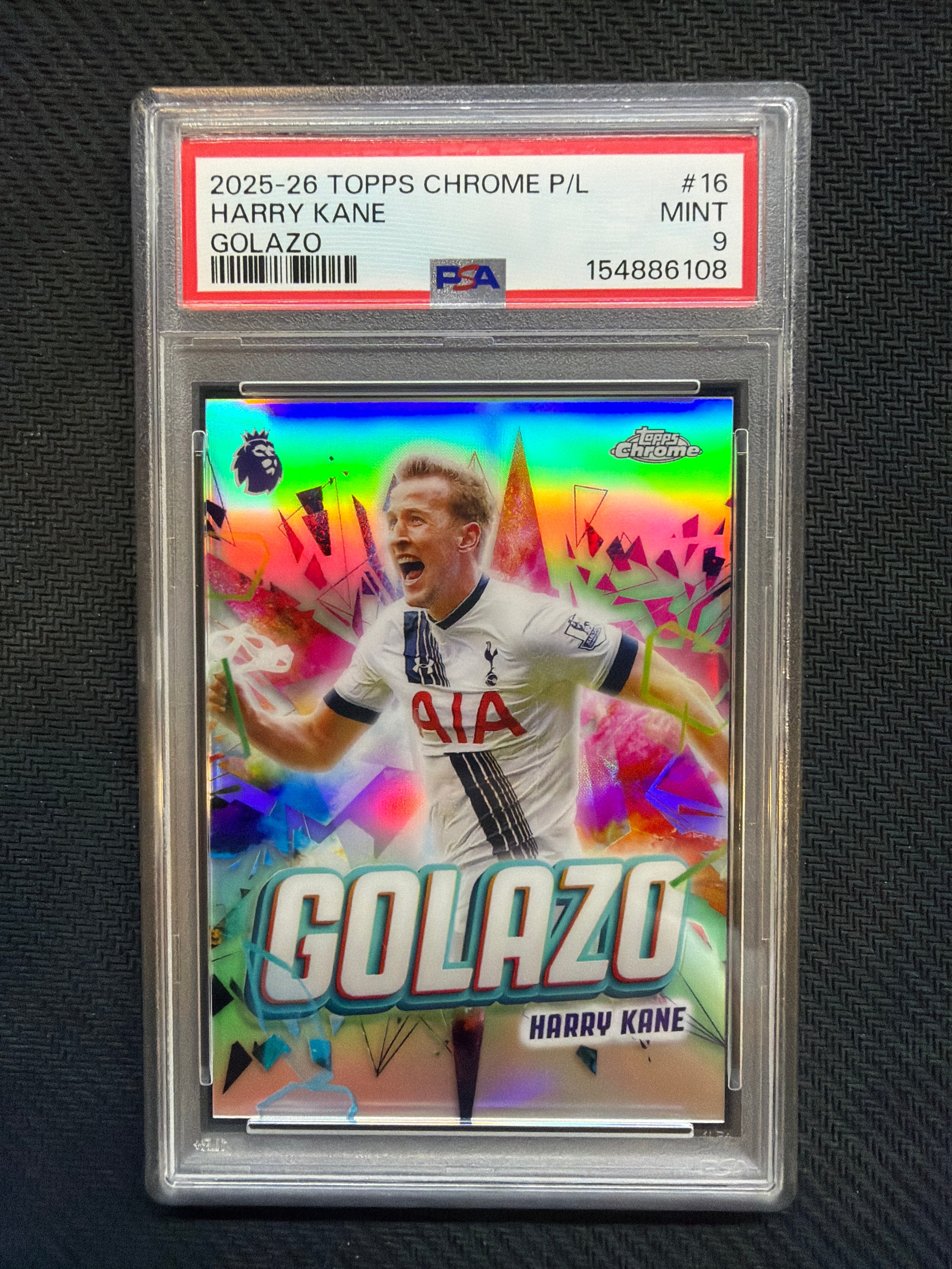 2025-26 Topps Chrome Premier League Harry Kane Golazo PSA 9