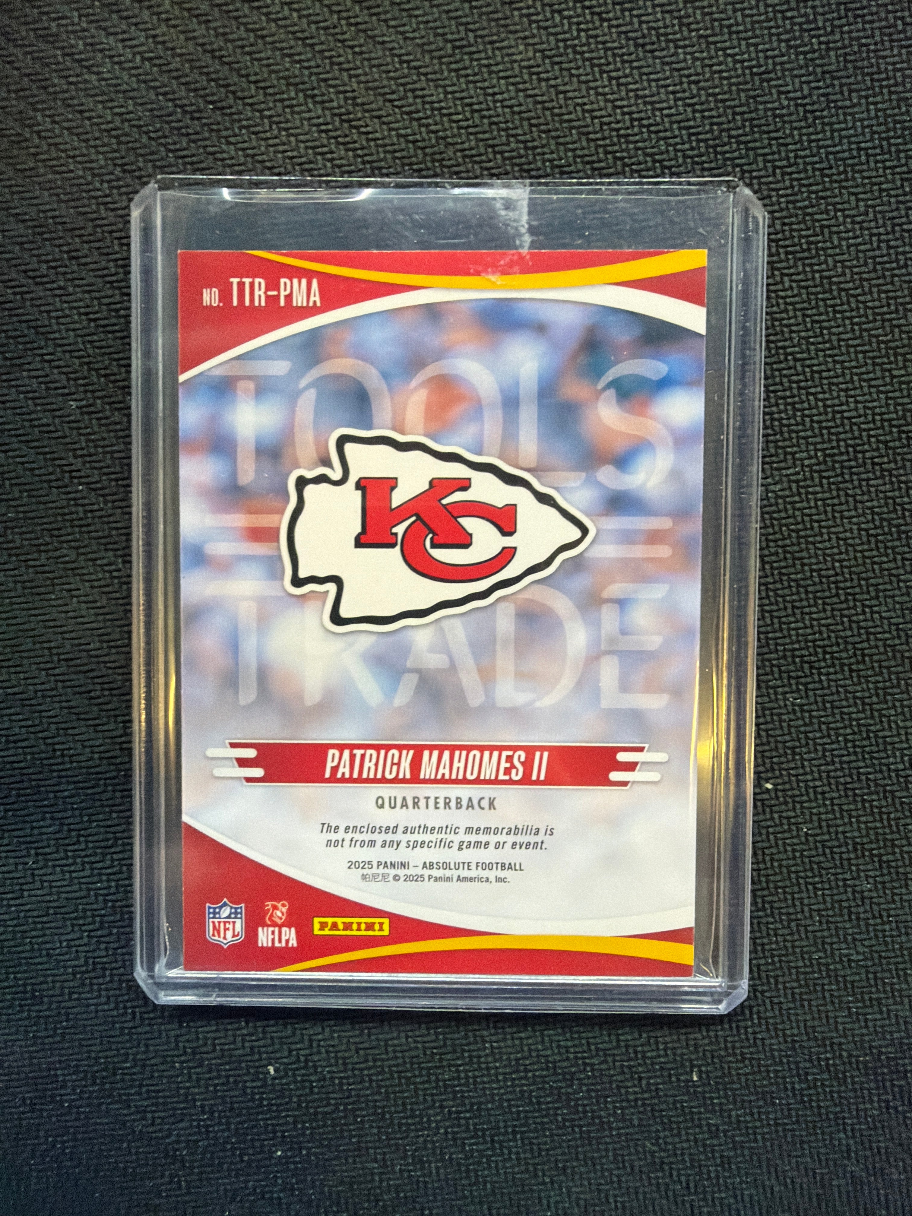 2025 Absolute Patrick Mahomes II Patch Tools Of The Trade