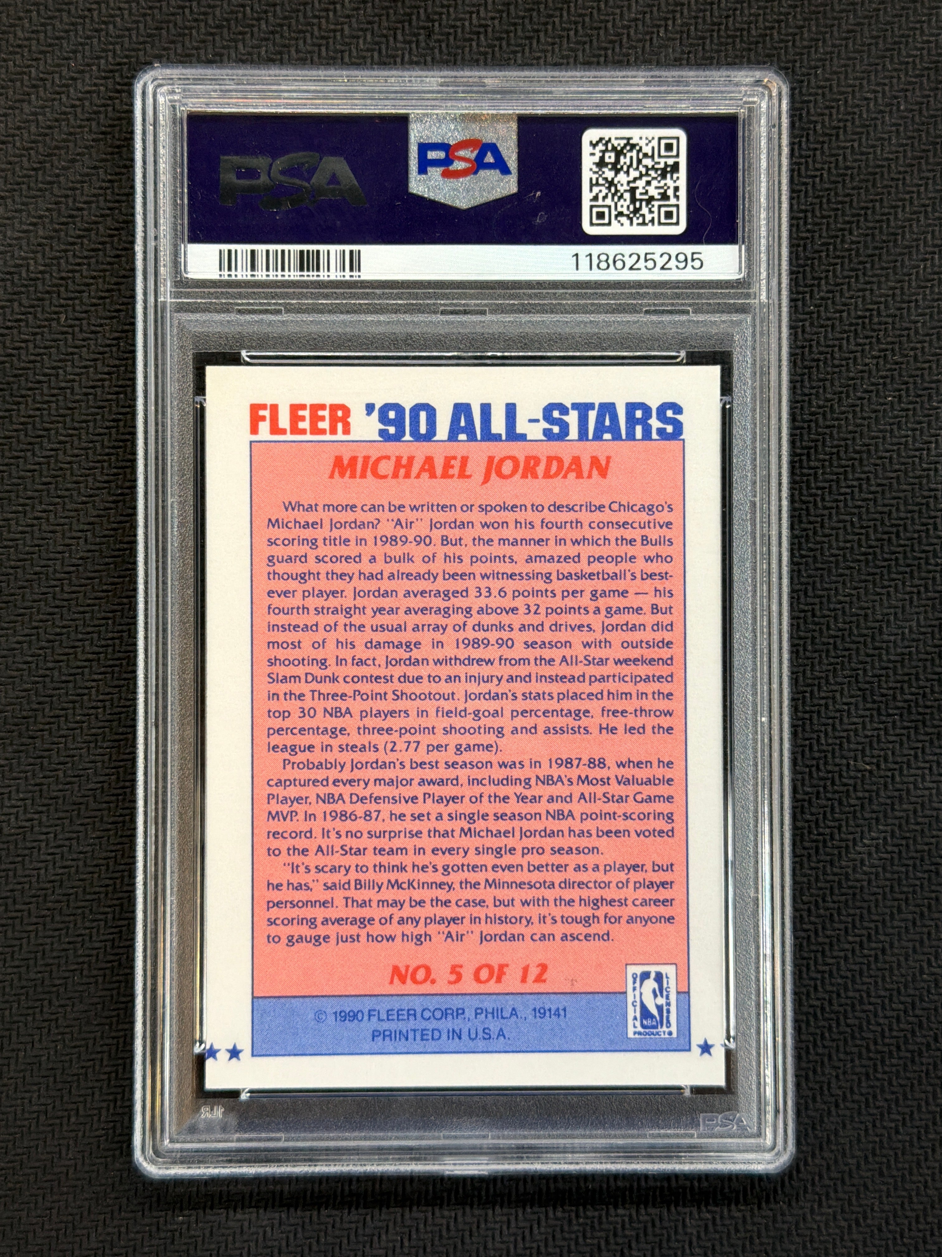 1990 Fleer Michael Jordan #5 PSA 8 All Stars