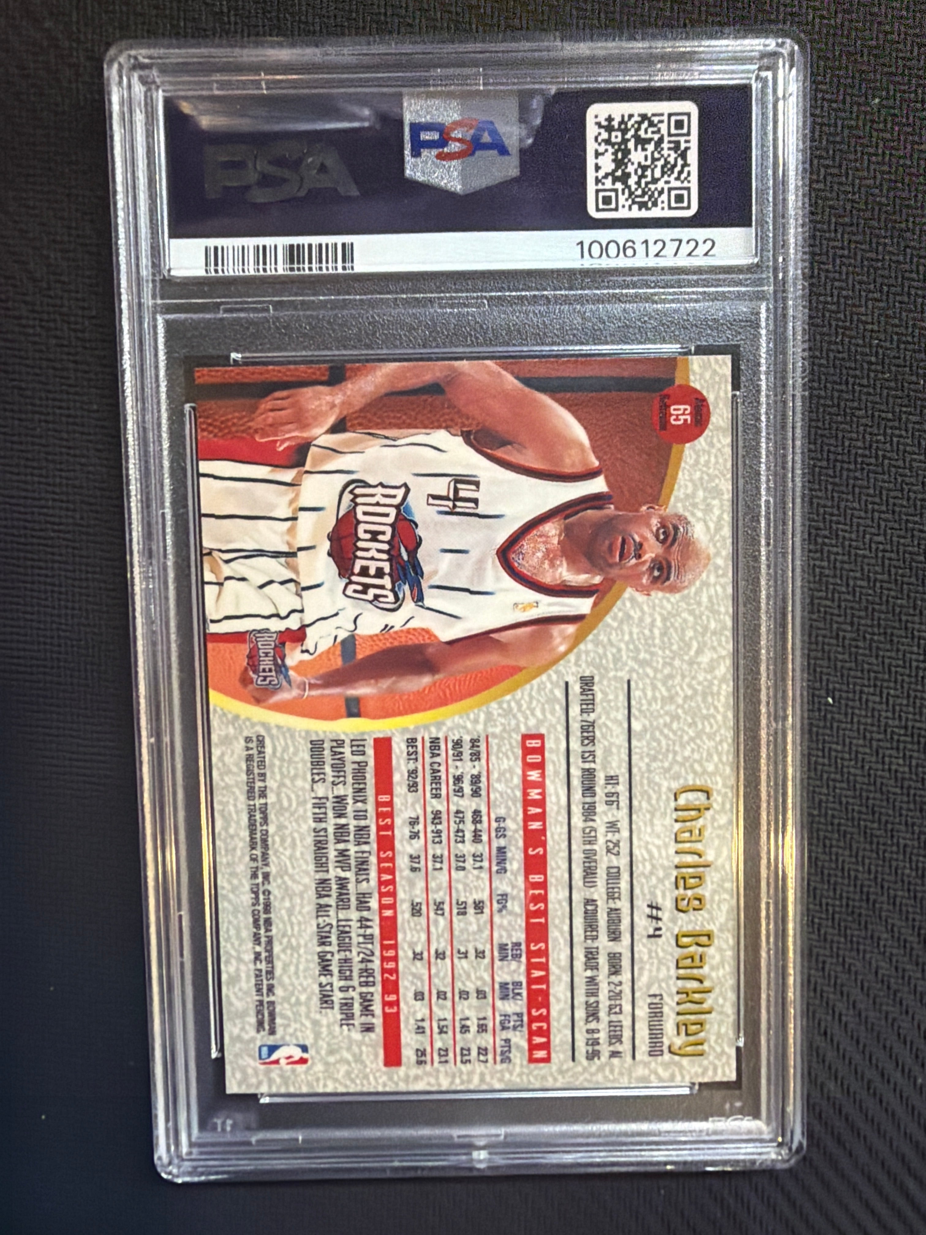 1997 Bowman's Best Charles Barkley Atomic Refractor PSA 8 722