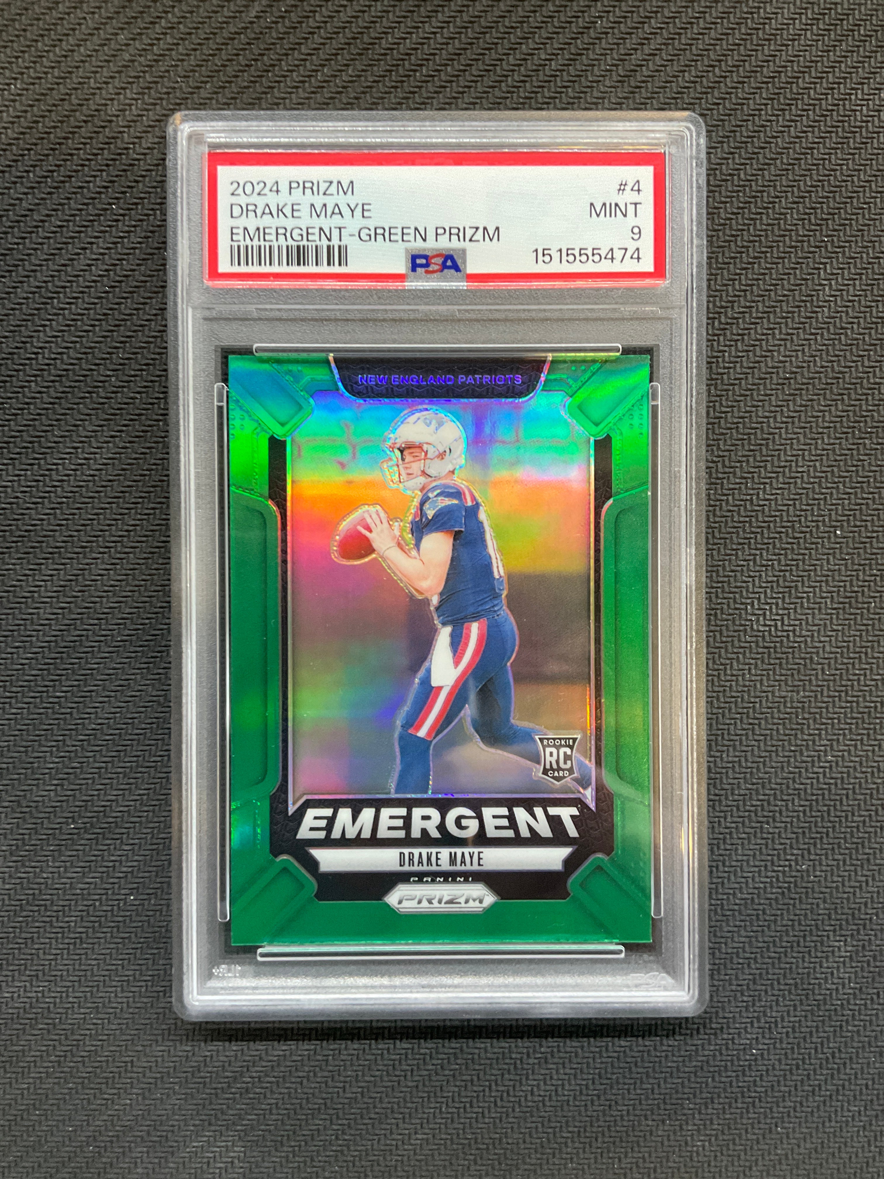 2024 Prizm Drake Maye Emergent Green PSA 9 474